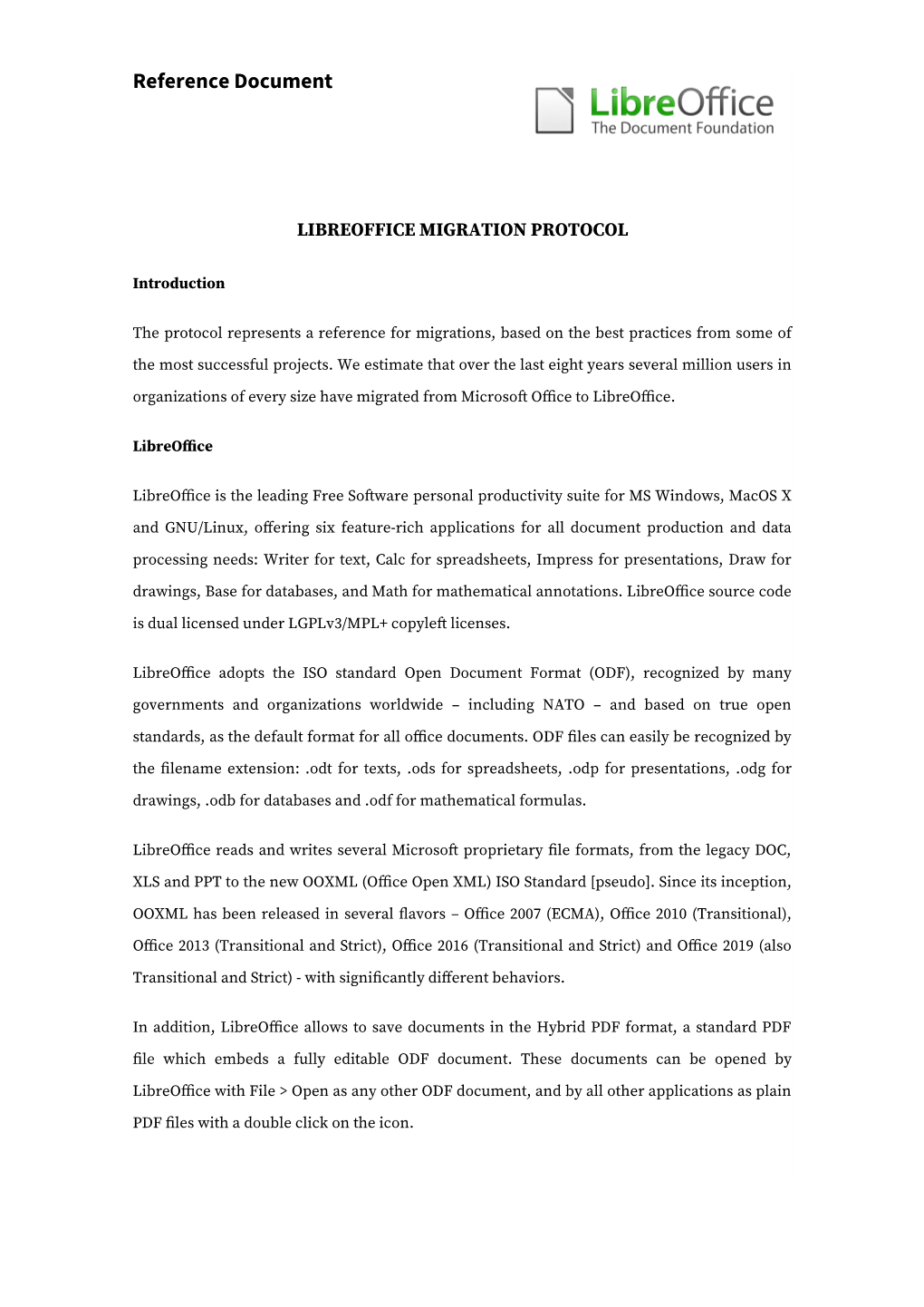 Libreoffice Migration Protocol