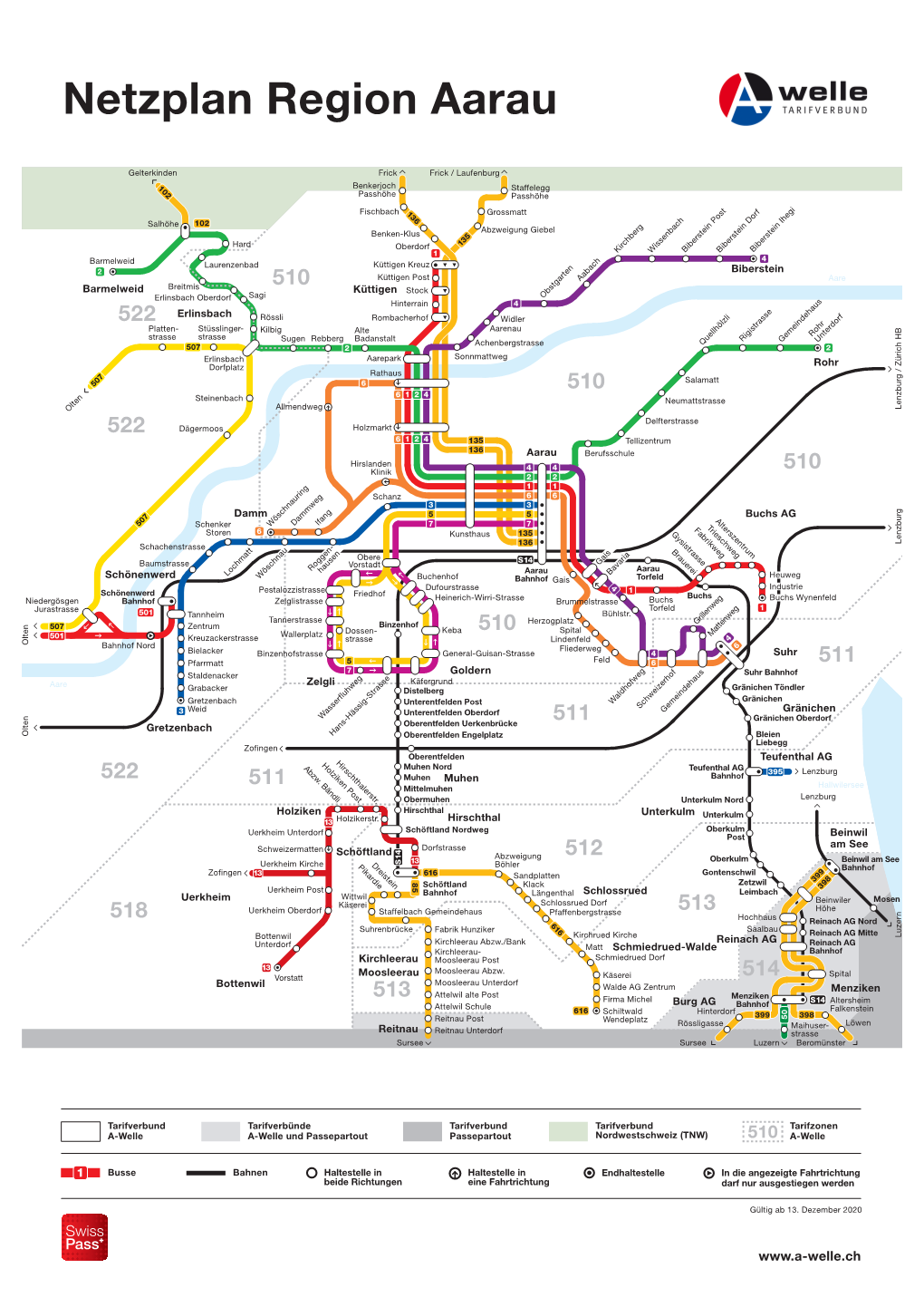 Netzplan Region Aarau