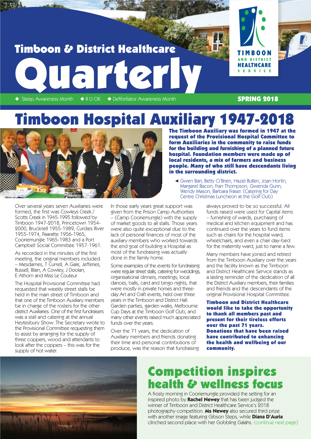Timboon Hospital Auxiliary 1947-2018