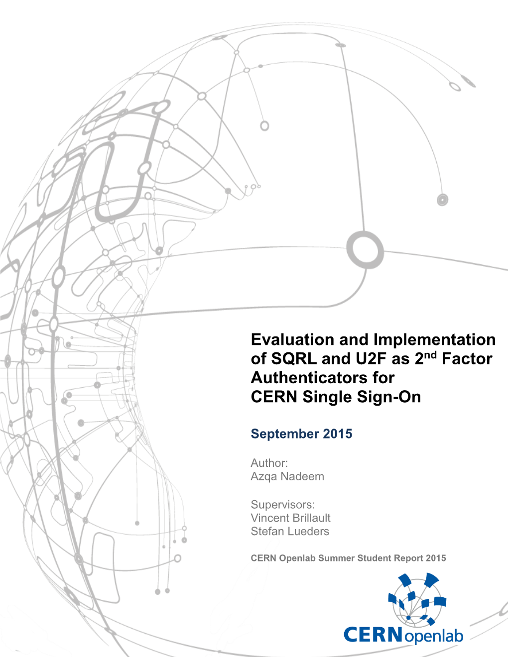 SQRL and U2F As 2Nd Factor Authenticators for CERN Single Sign-On