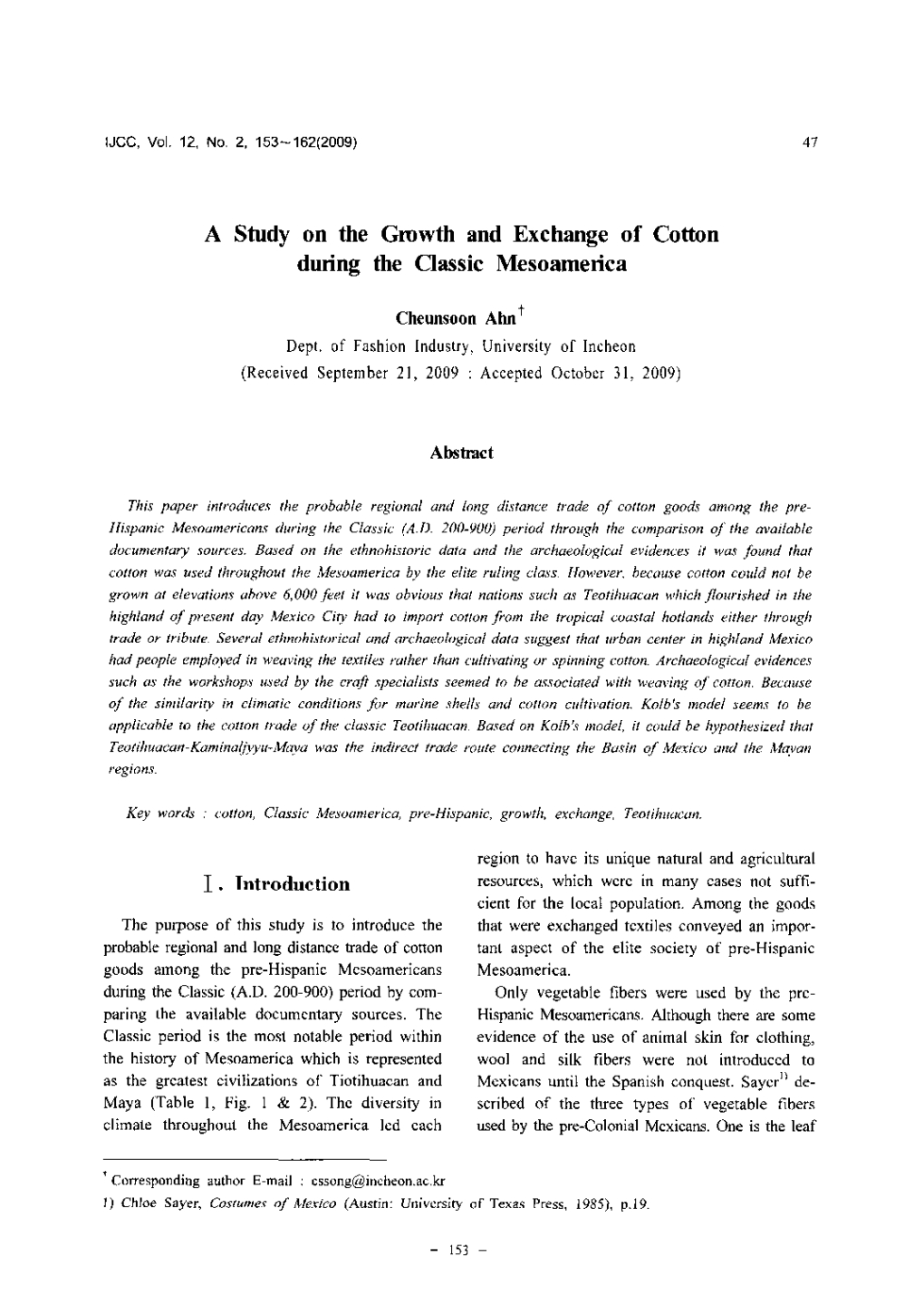 Exchange of Cotton During the Classic Mesoamerica