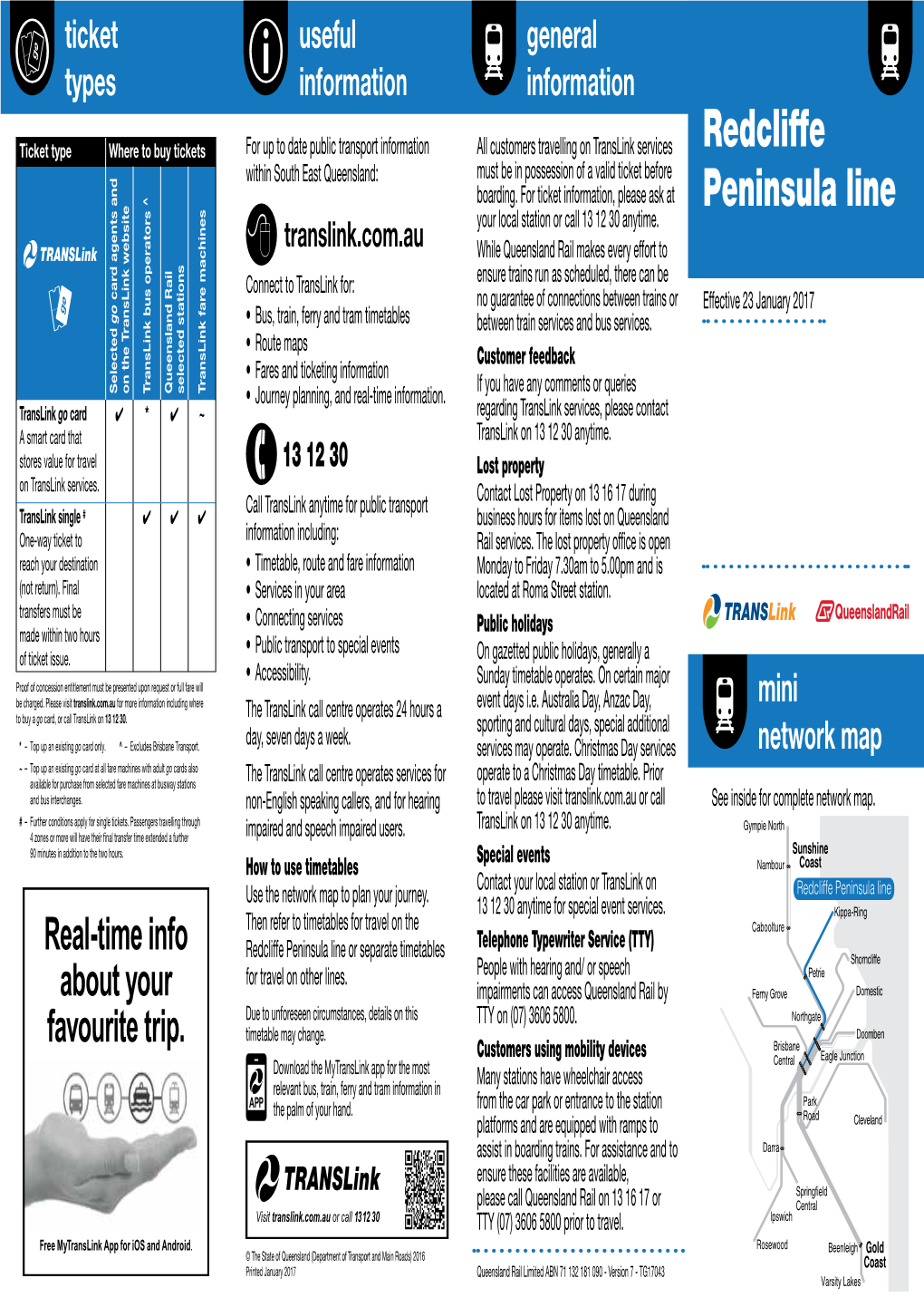 Redcliffe Peninsula Line Then Refer to Timetables for Travel on the 13 12 30 Anytime for Special Event Services