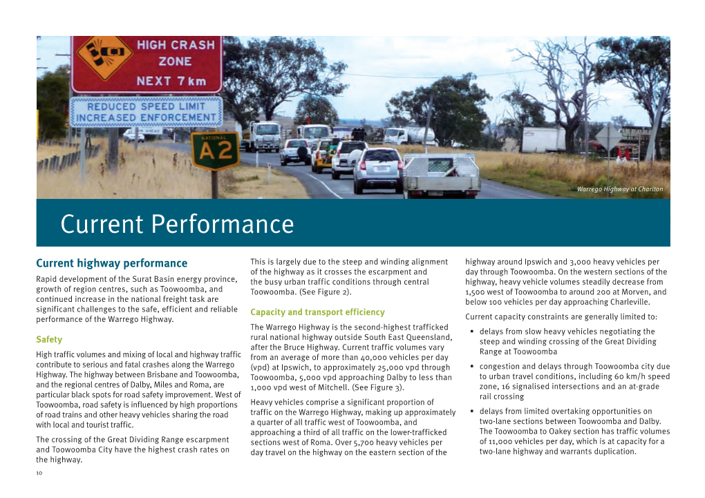 Warrego Highway Upgrade Strategy Current Performance