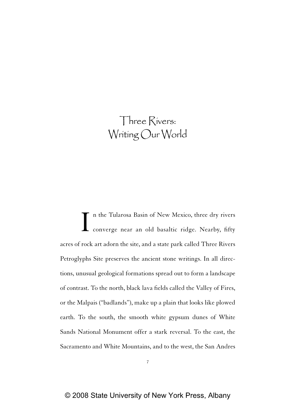 Three Rivers: Writing Our World