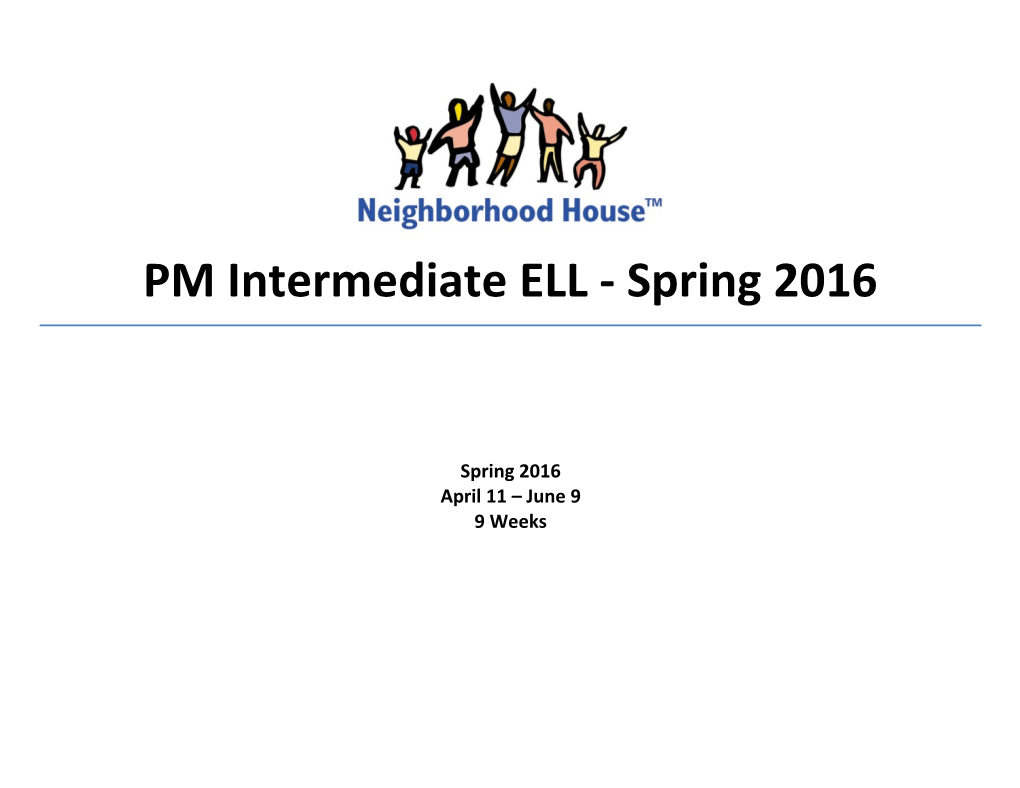 PM Intermediate ELL - Spring 2016