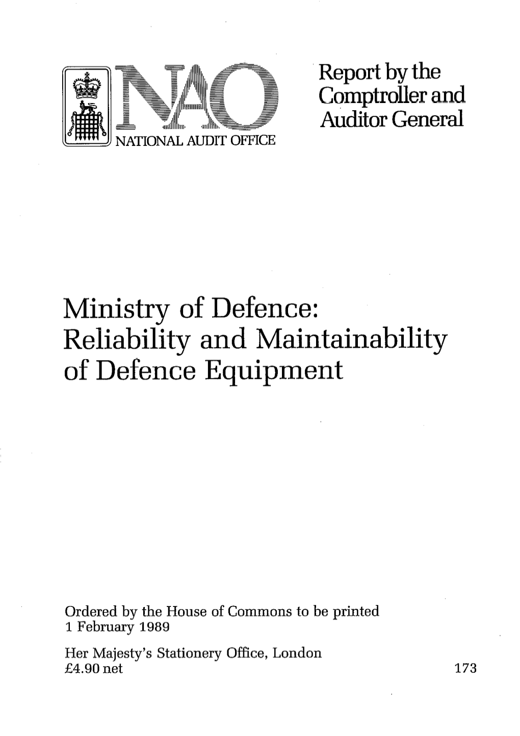 Reliability and Maintainability of Defence Equipment