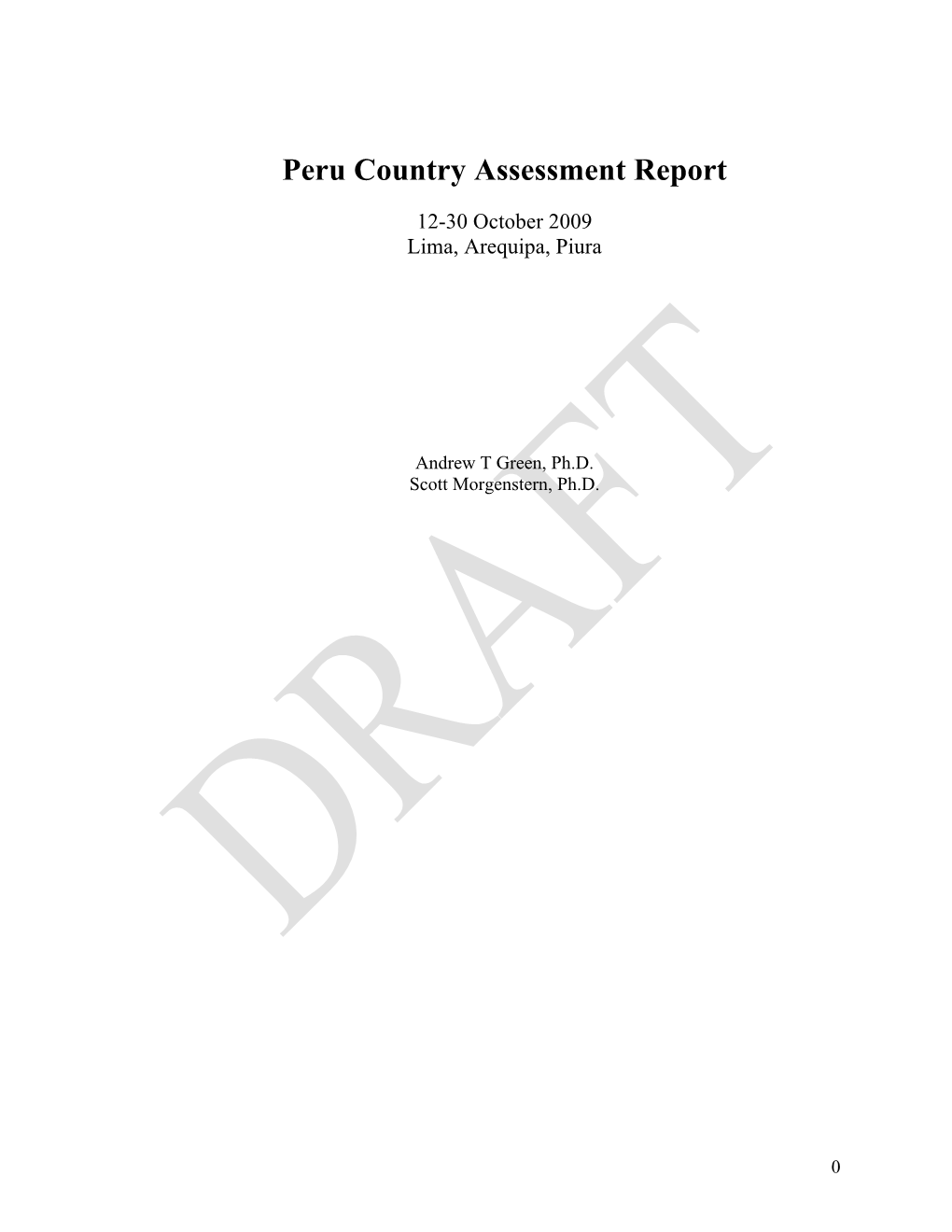 Peru Country Assessment Report 2 4 11