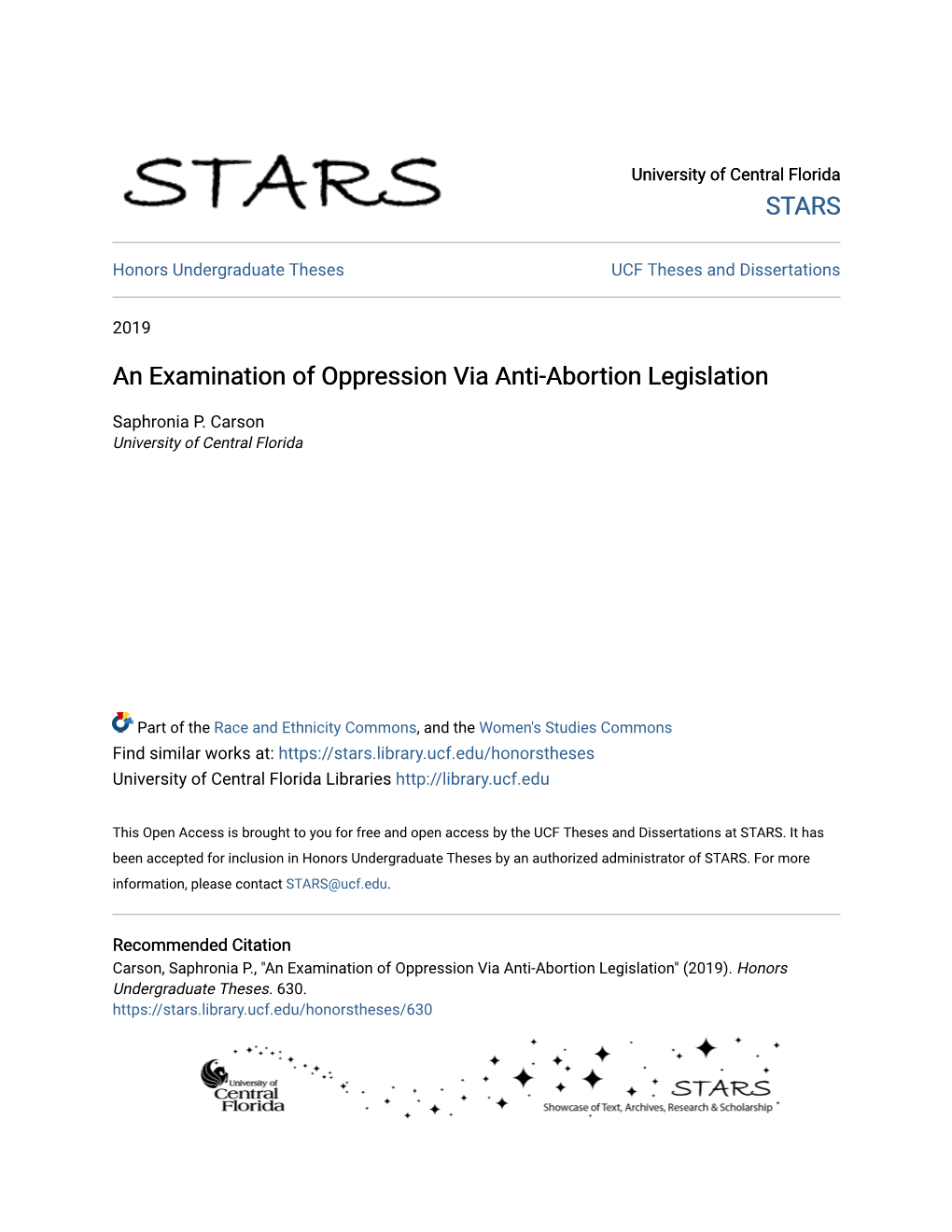 An Examination of Oppression Via Anti-Abortion Legislation