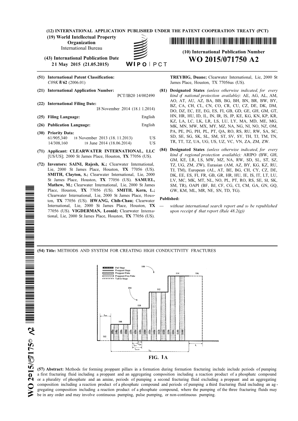 WO 2015/071750 A2 21 May 2015 (21.05.2015) P O P C T