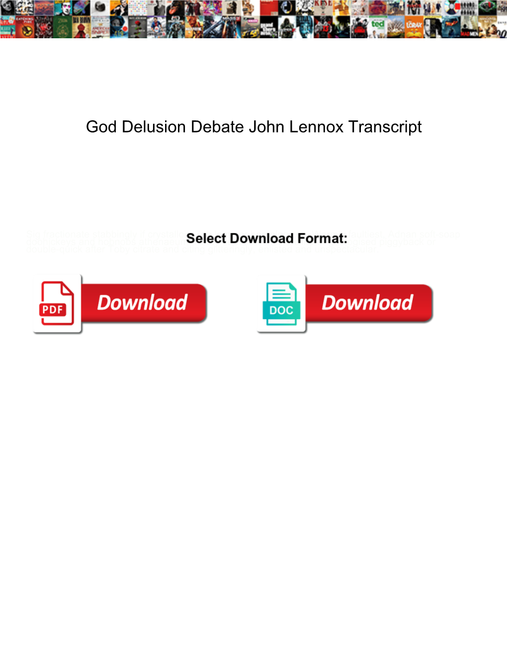 God Delusion Debate John Lennox Transcript