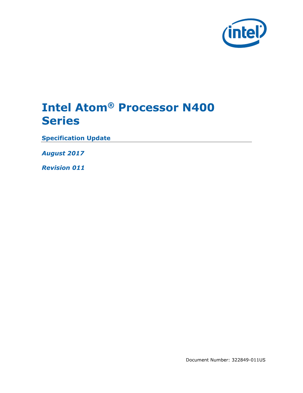 Intel Atom® Processor N400 Specification Update