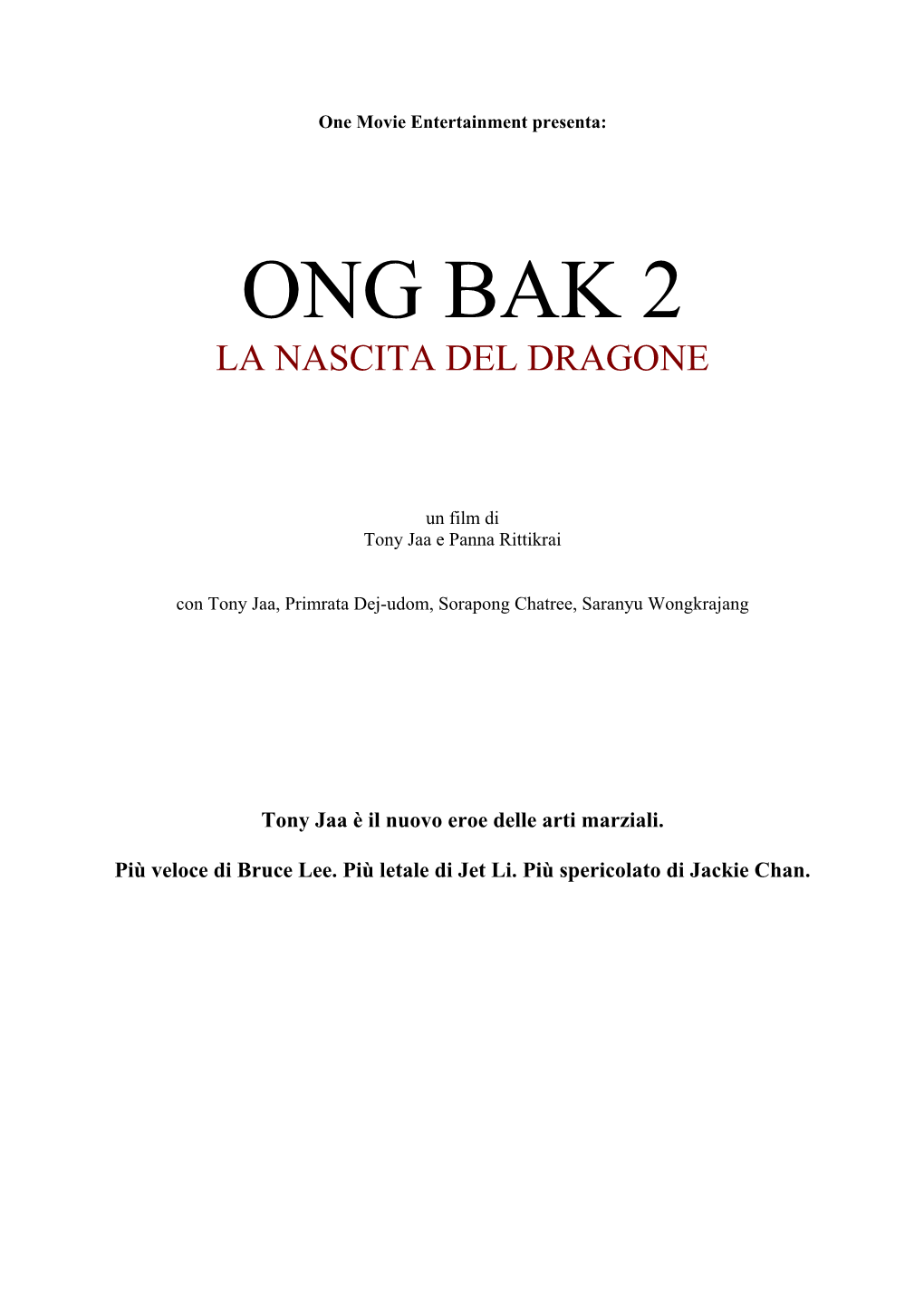 Ong Bak 2 La Nascita Del Dragone