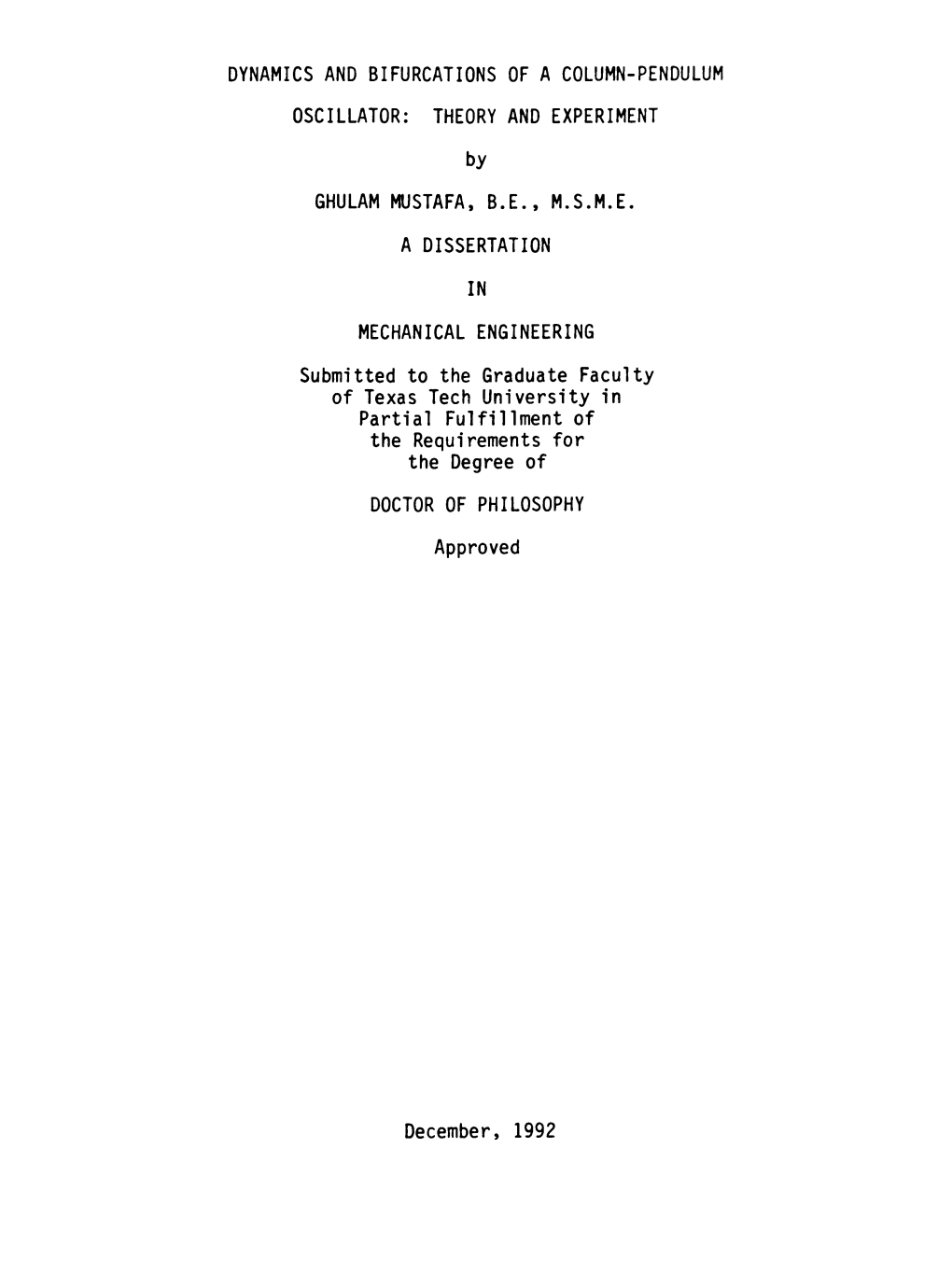 Dynamics and Bifurcations of a Column-Pendulum Oscillator: Theory and Experiment