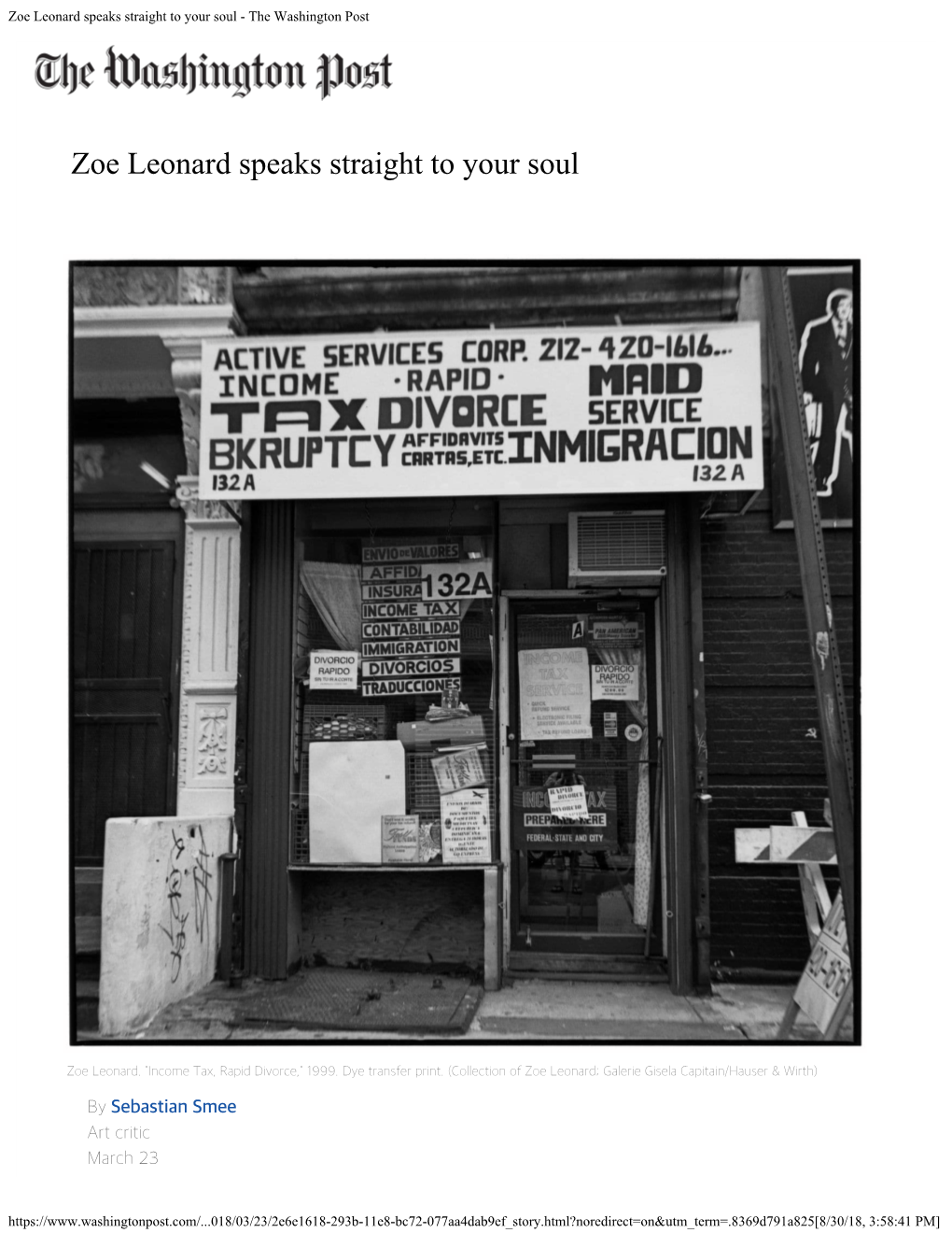 Zoe Leonard Speaks Straight to Your Soul - the Washington Post