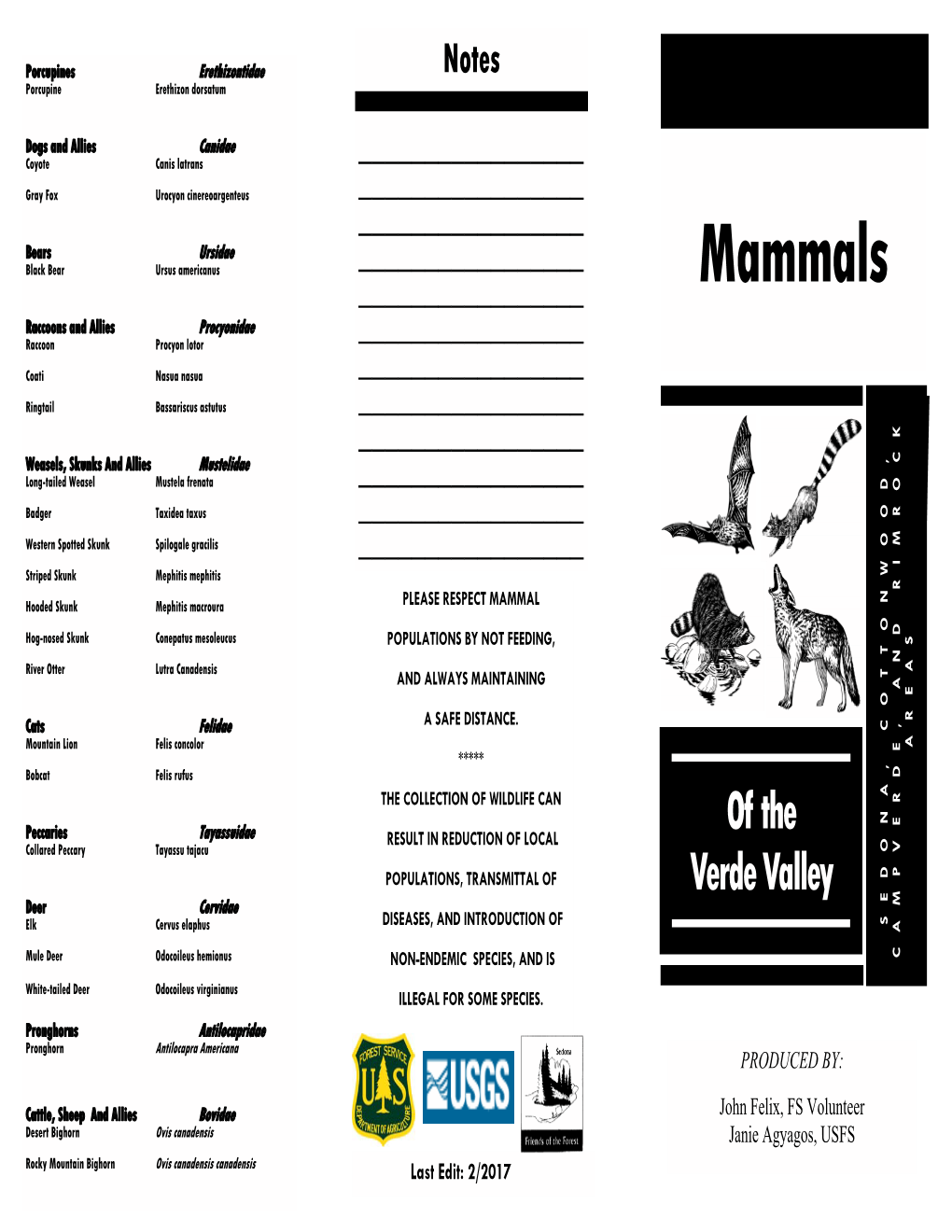 Mammals of the Verde Valley