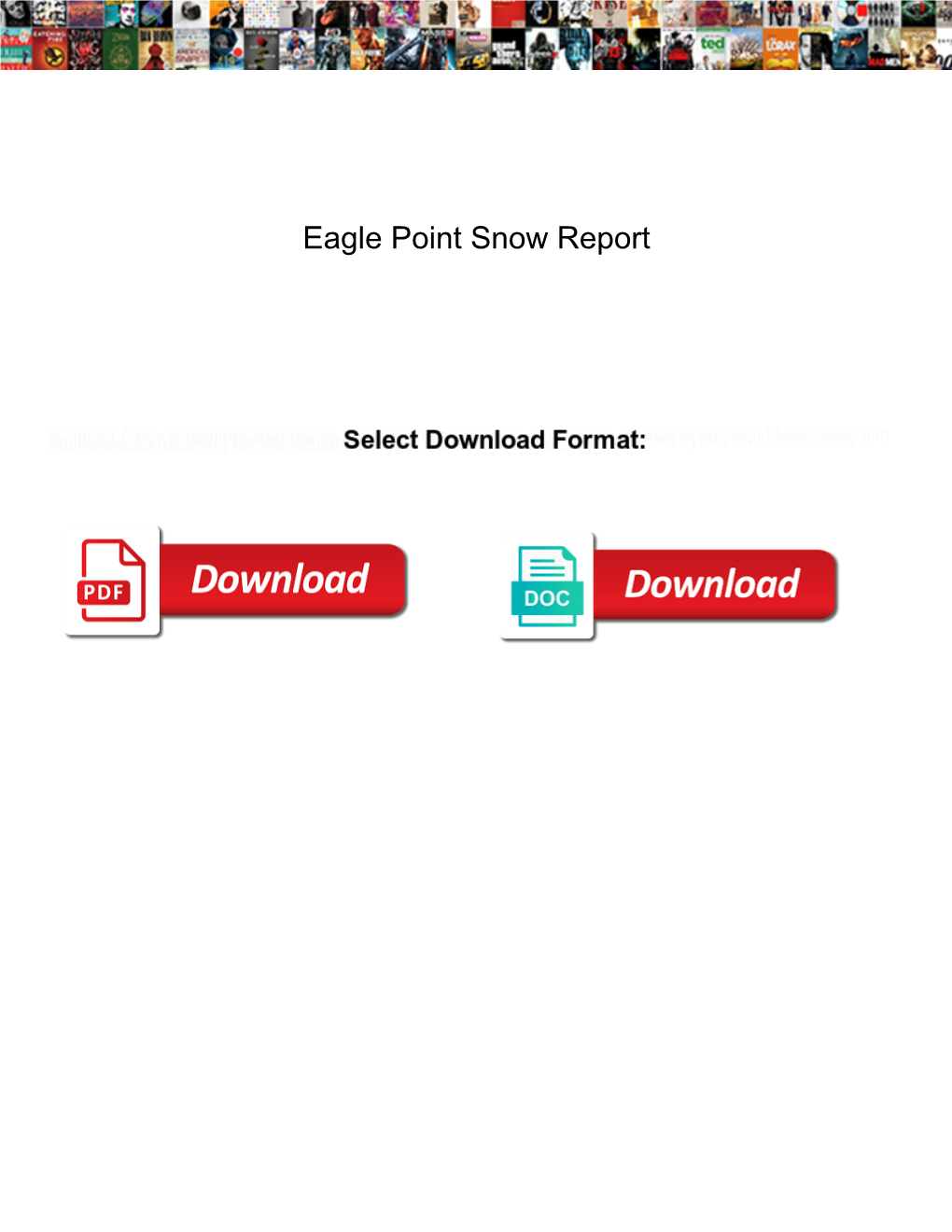 Eagle Point Snow Report