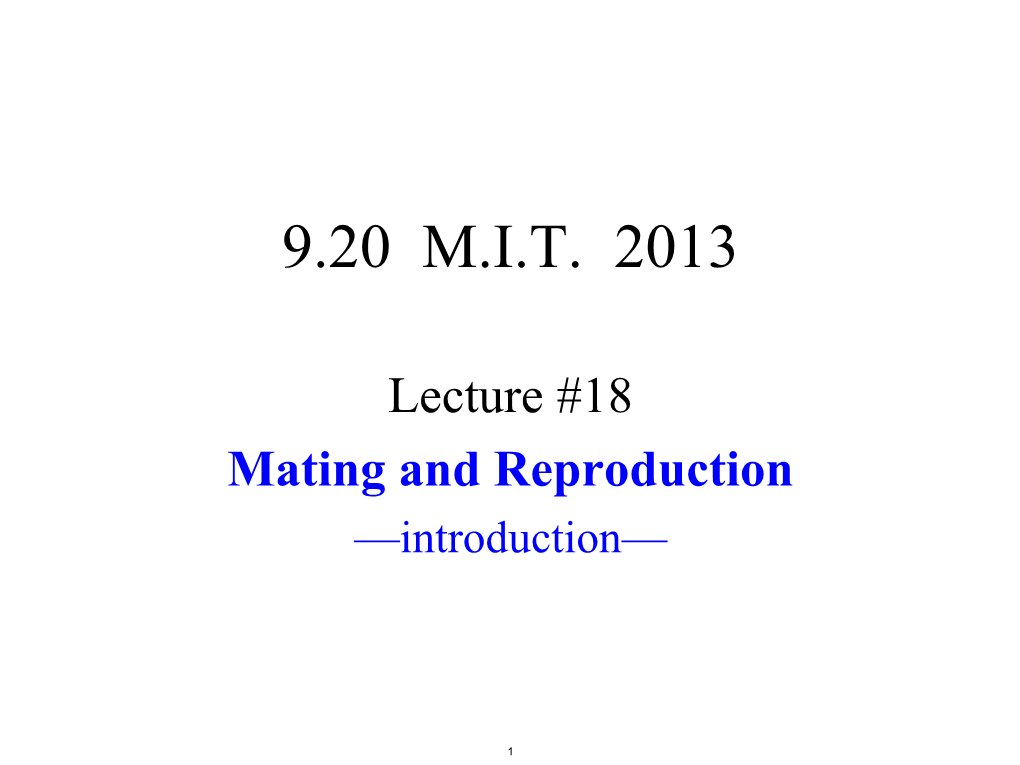 Mating & Reproduction