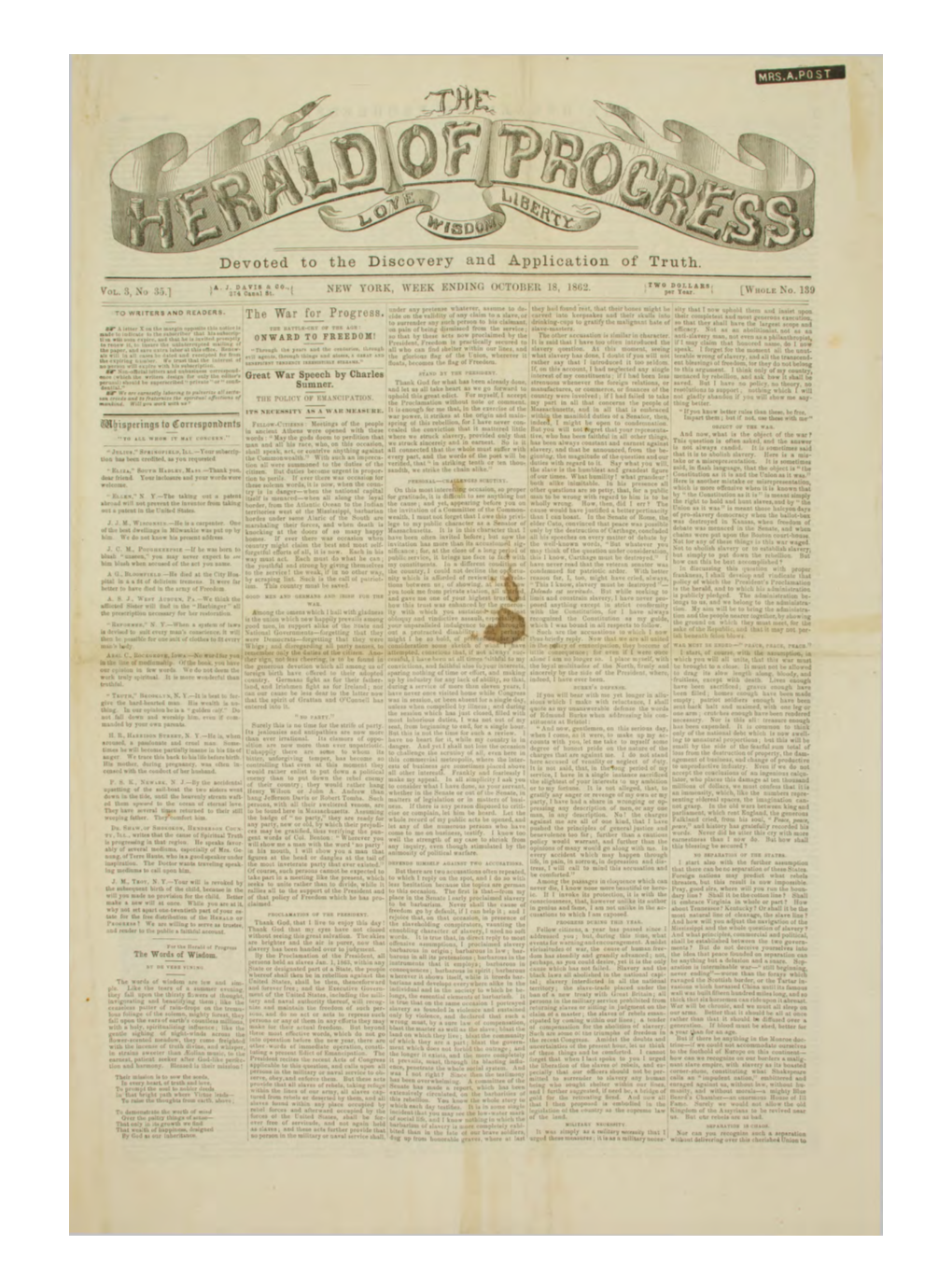 Herald of Progress V3 N35 Oct 18 1862