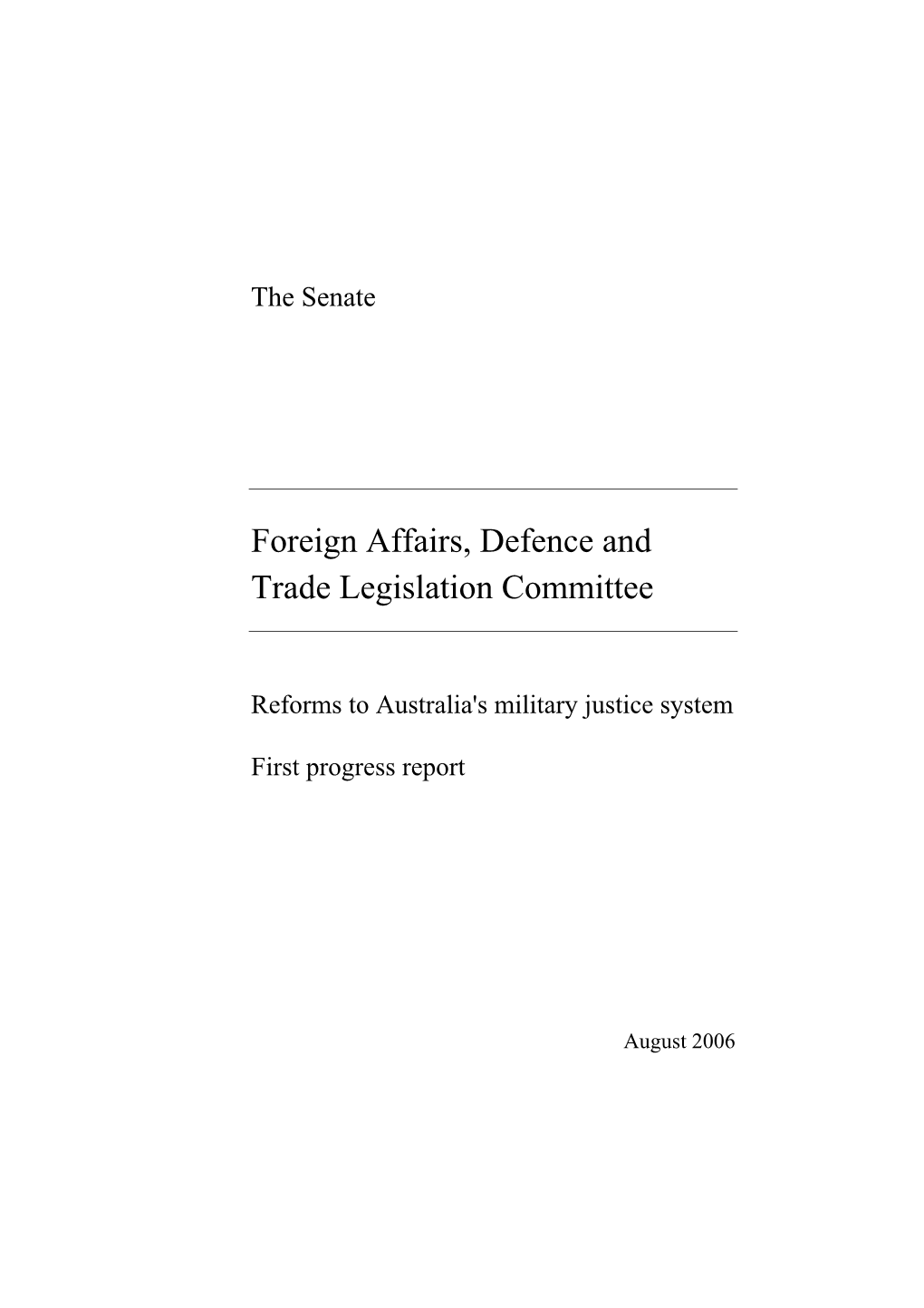 Foreign Affairs, Defence and Trade Legislation Committee