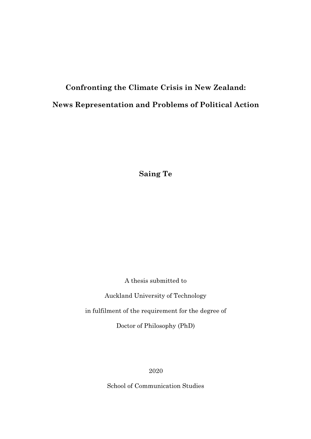 Confronting the Climate Crisis in New Zealand