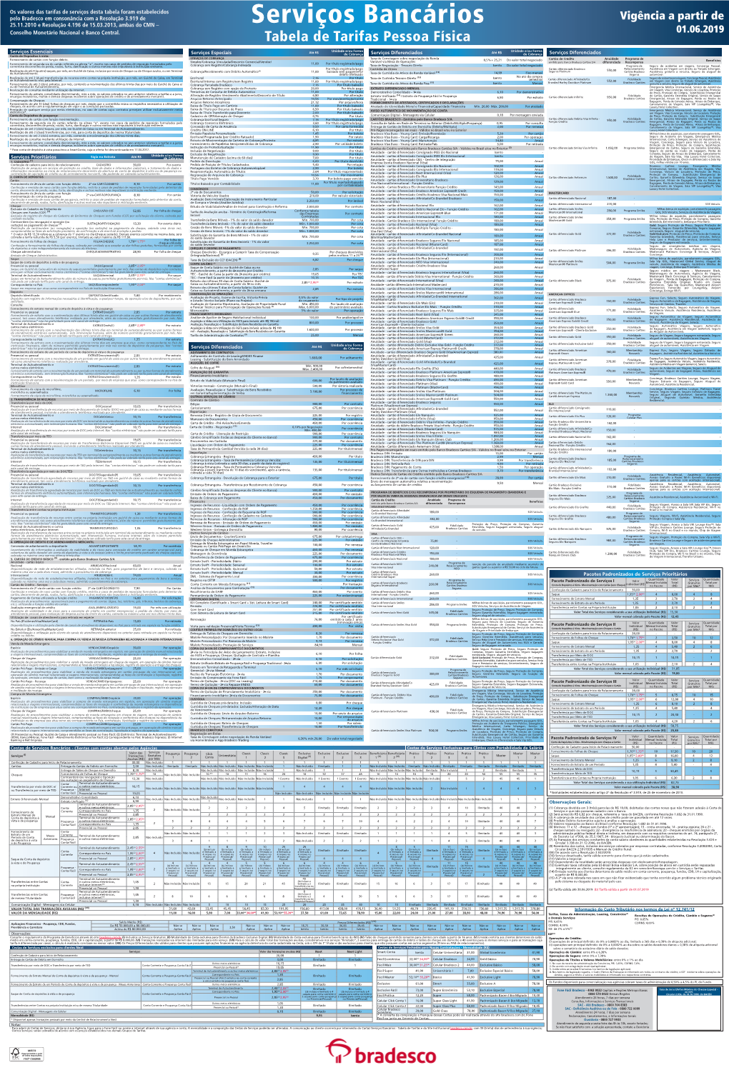 Serviços Bancários 01.06.2019 Conselho Monetário Nacional E Banco Central