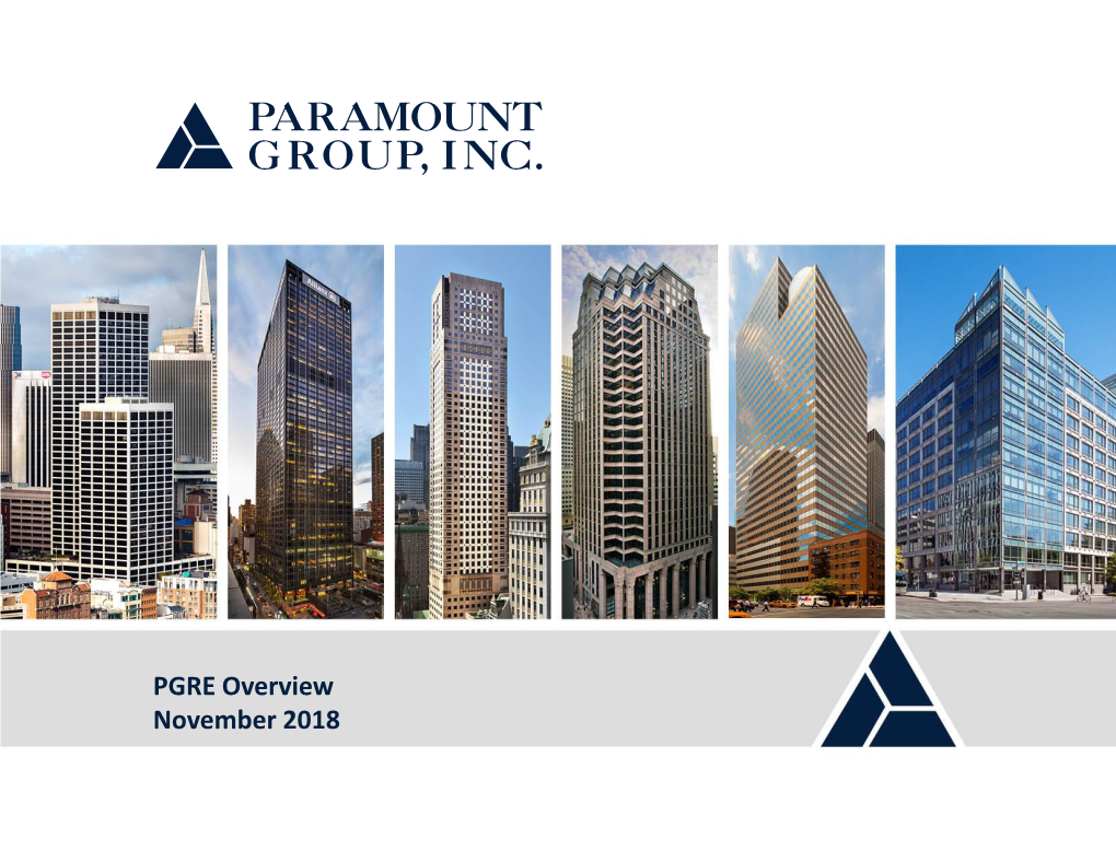 Paramount Group November 2018 Investor Presentation