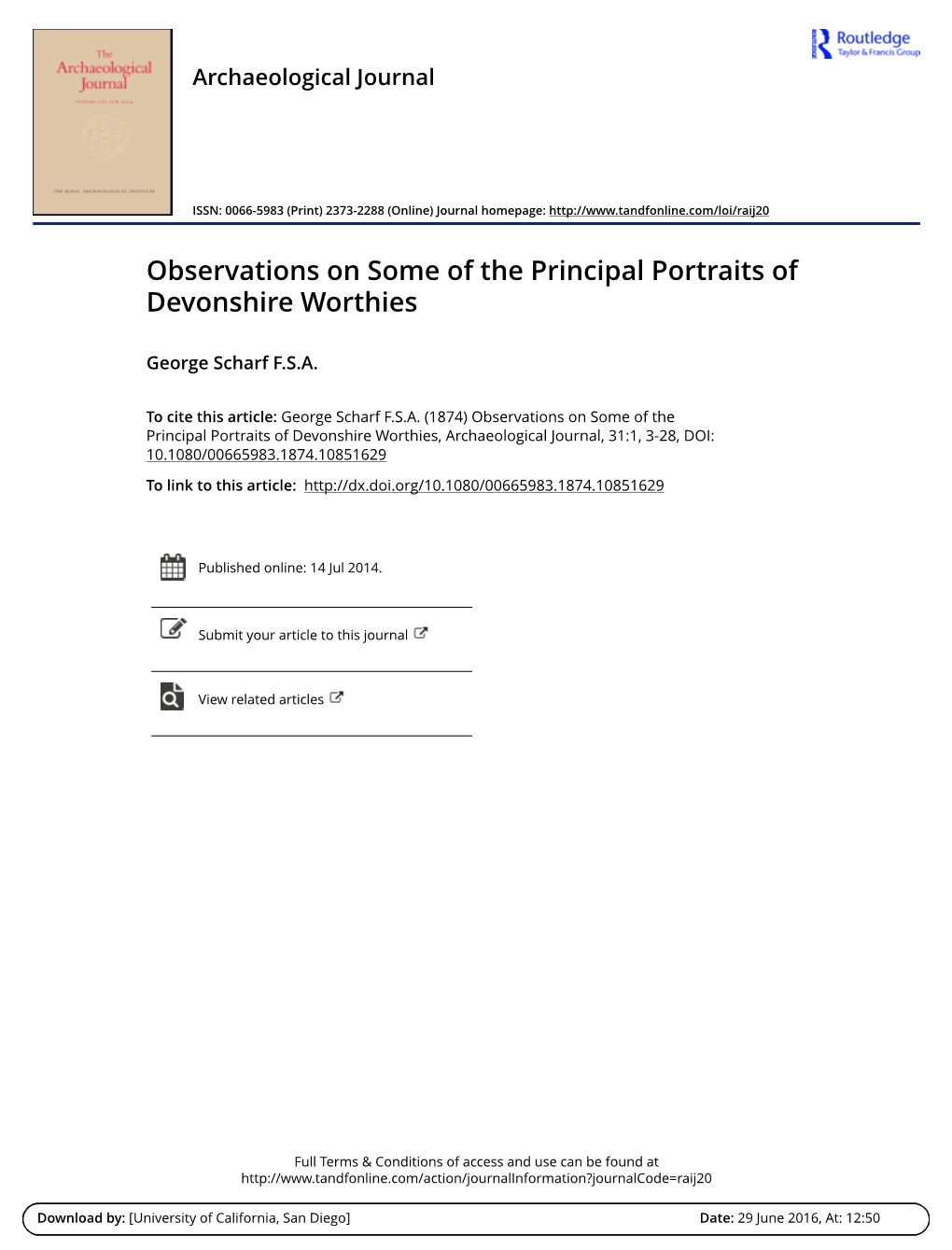 Observations on Some of the Principal Portraits of Devonshire Worthies