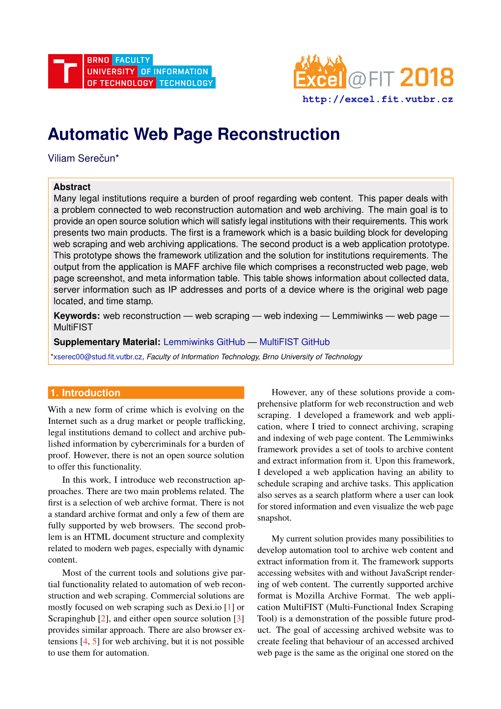 Automatic Web Page Reconstruction