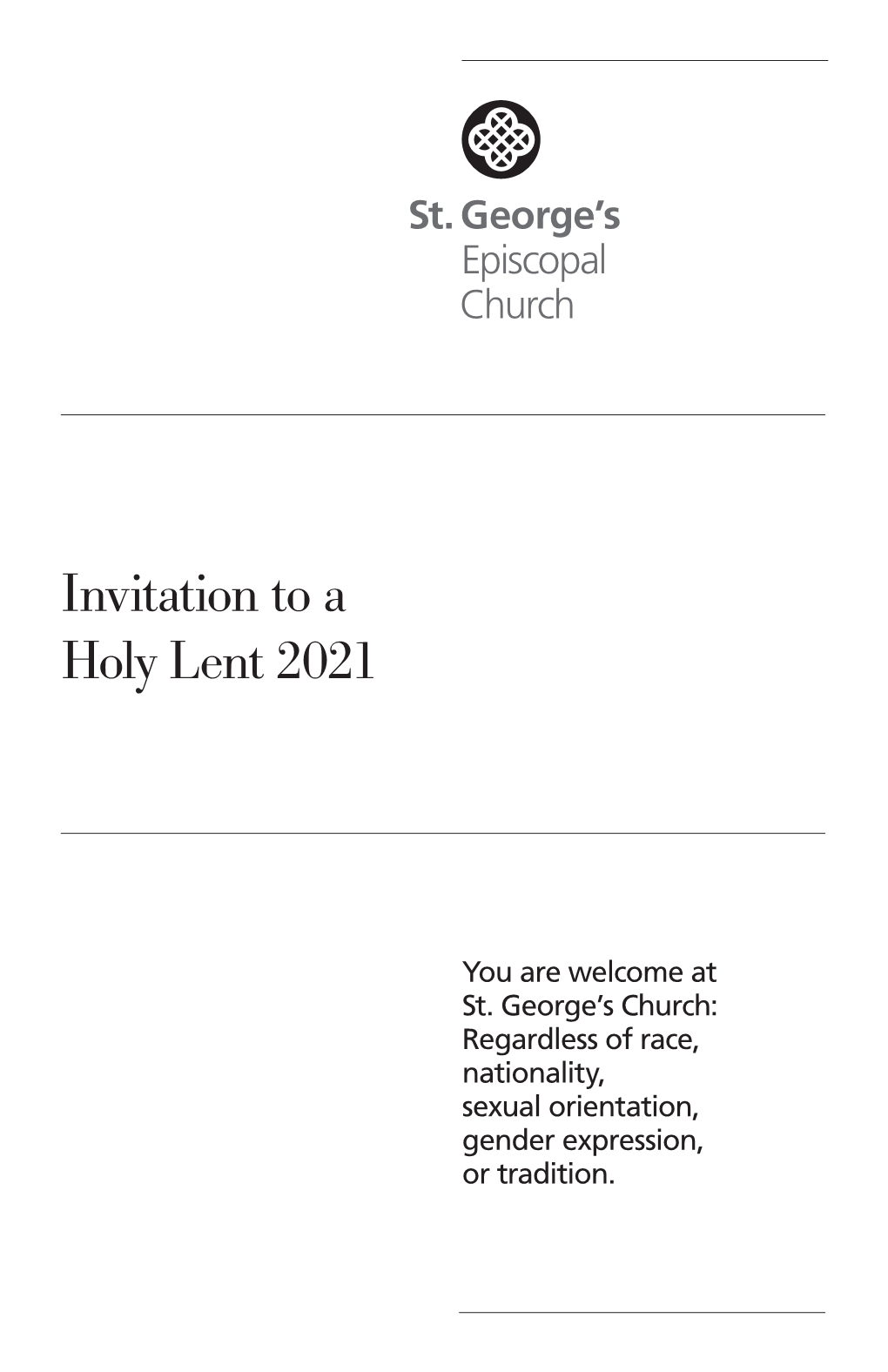 Invitation to a Holy Lent 2021
