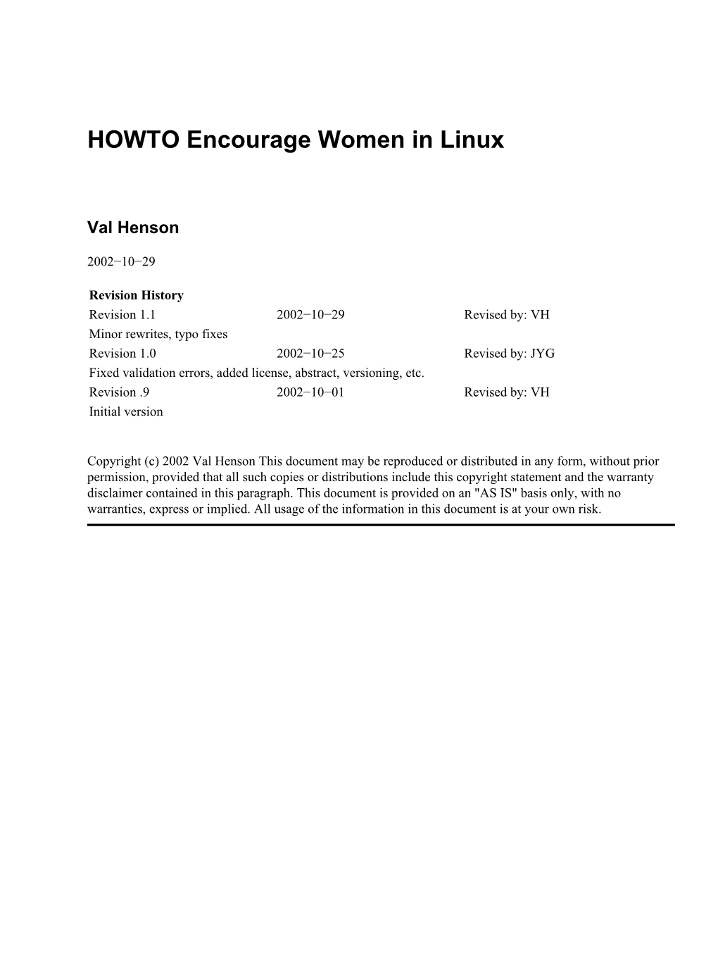 HOWTO Encourage Women in Linux