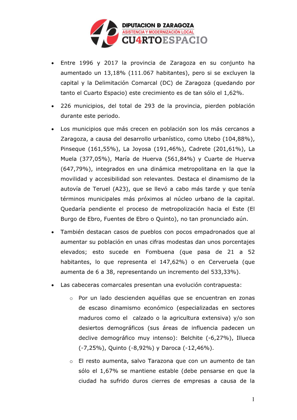 Evolución De La Población Empadronada En Los Municipios De