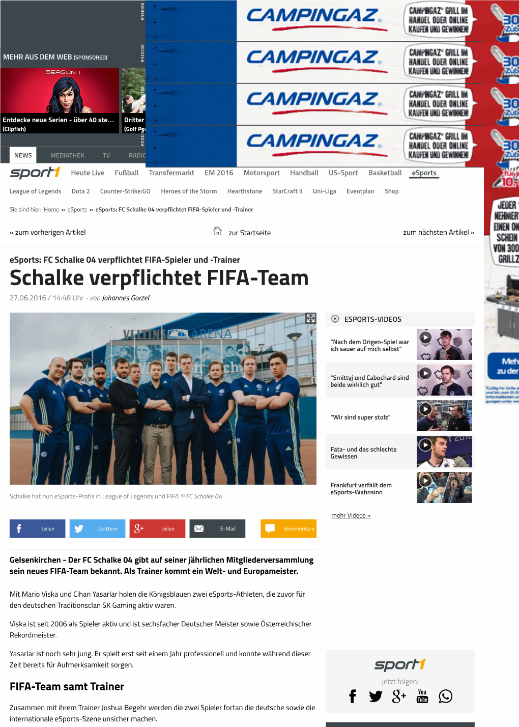 Esports- FC Schalke 04 Verpflichtet FIFA-Spieler