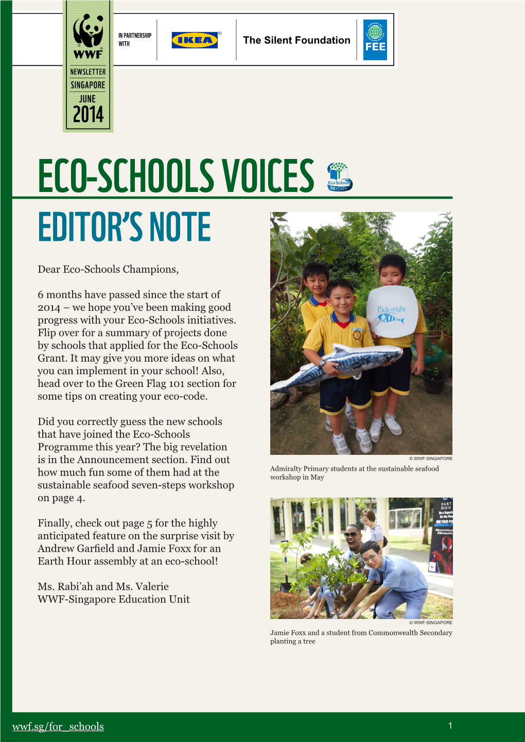Eco-Schools Voices Editor’S Note