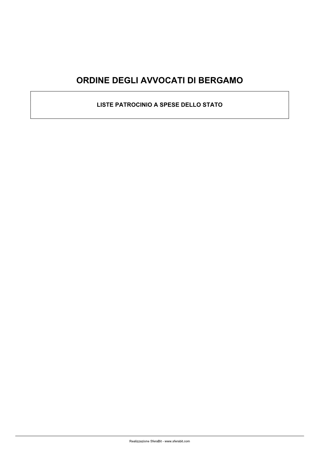 Ordine Degli Avvocati Di Bergamo