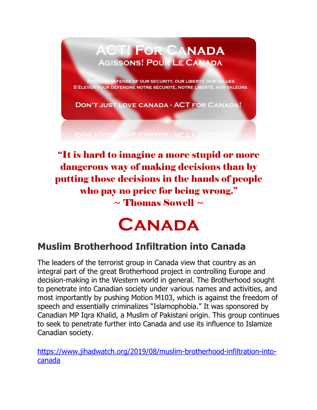 ACT! for Canada Newsletter