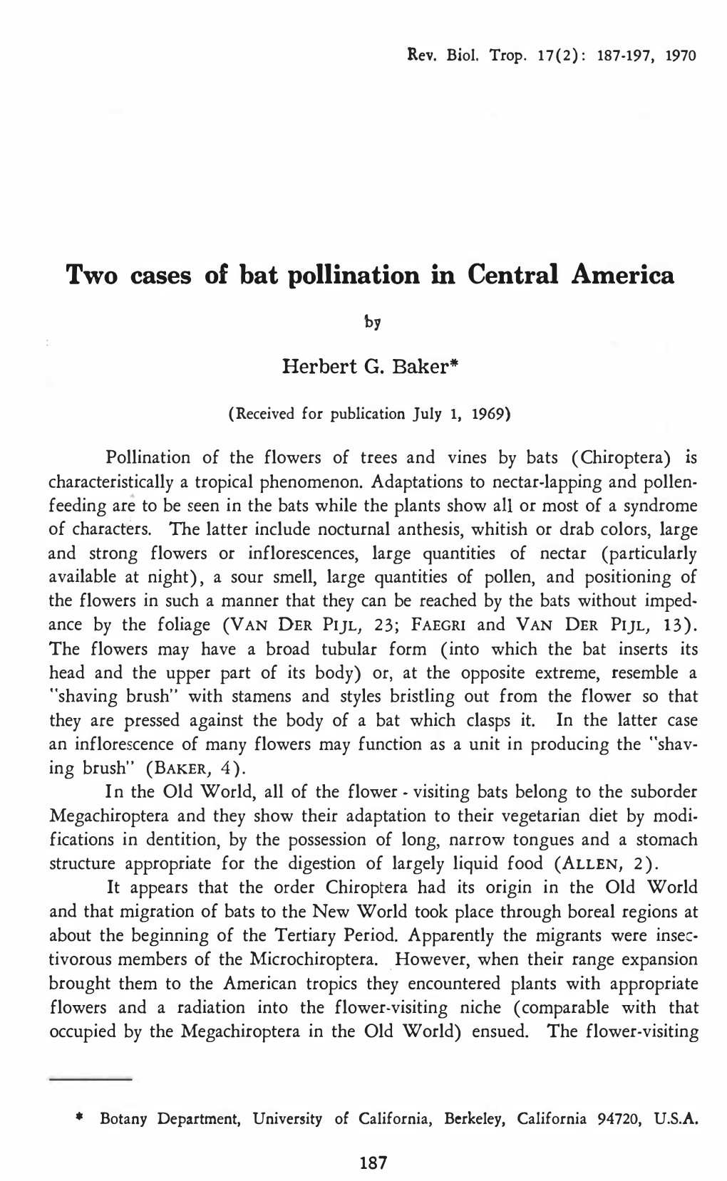 Two Cases 01 Bat Pollination in Central America