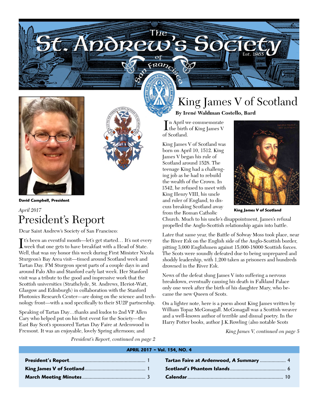 President's Report King James V of Scotland