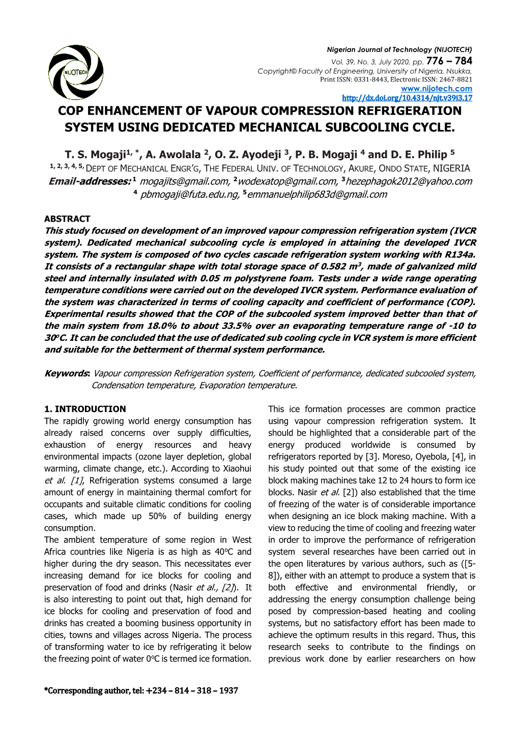 Cop Enhancement of Vapour Compression Refrigeration System Using Dedicated Mechanical Subcooling Cycle