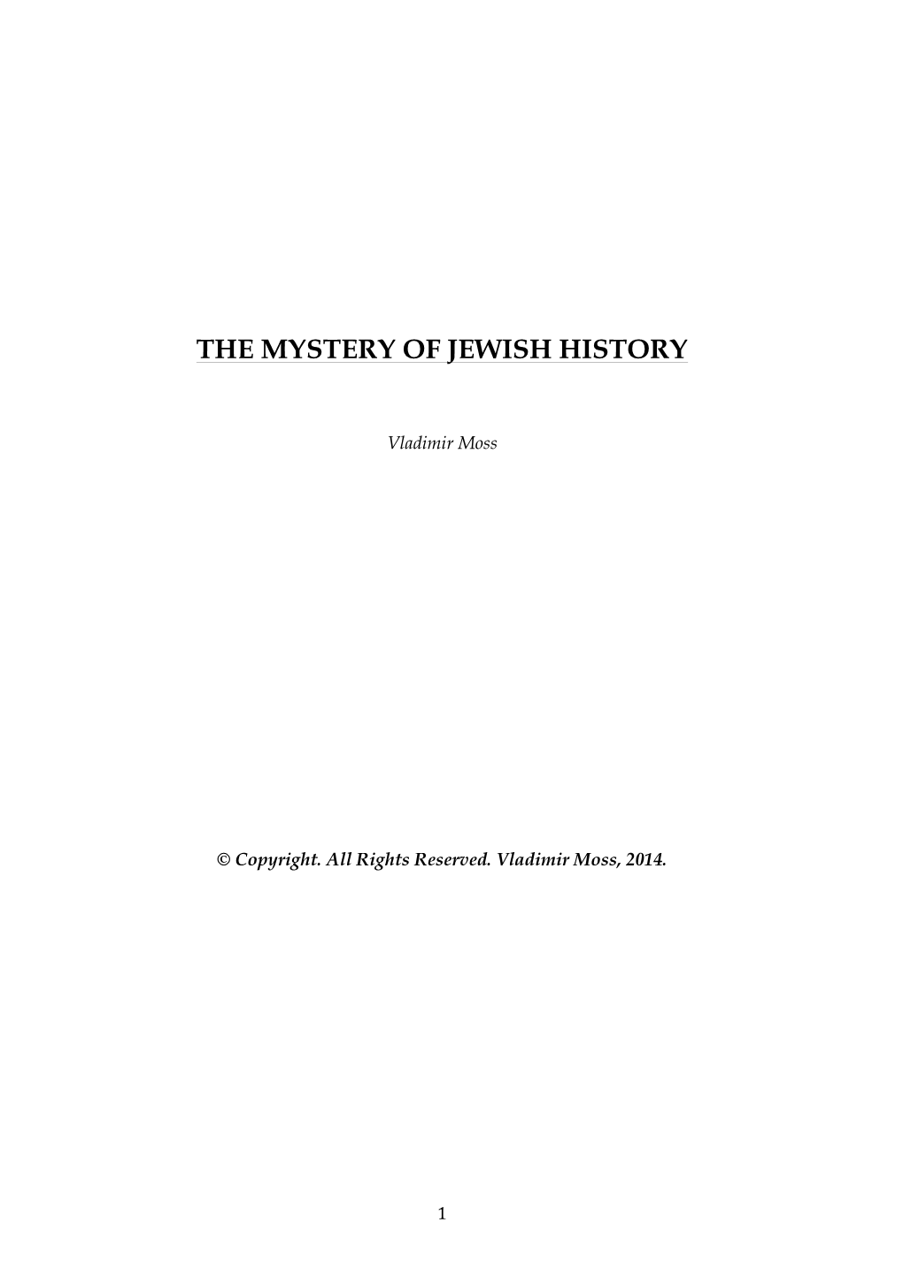 The Mystery of Jewish History