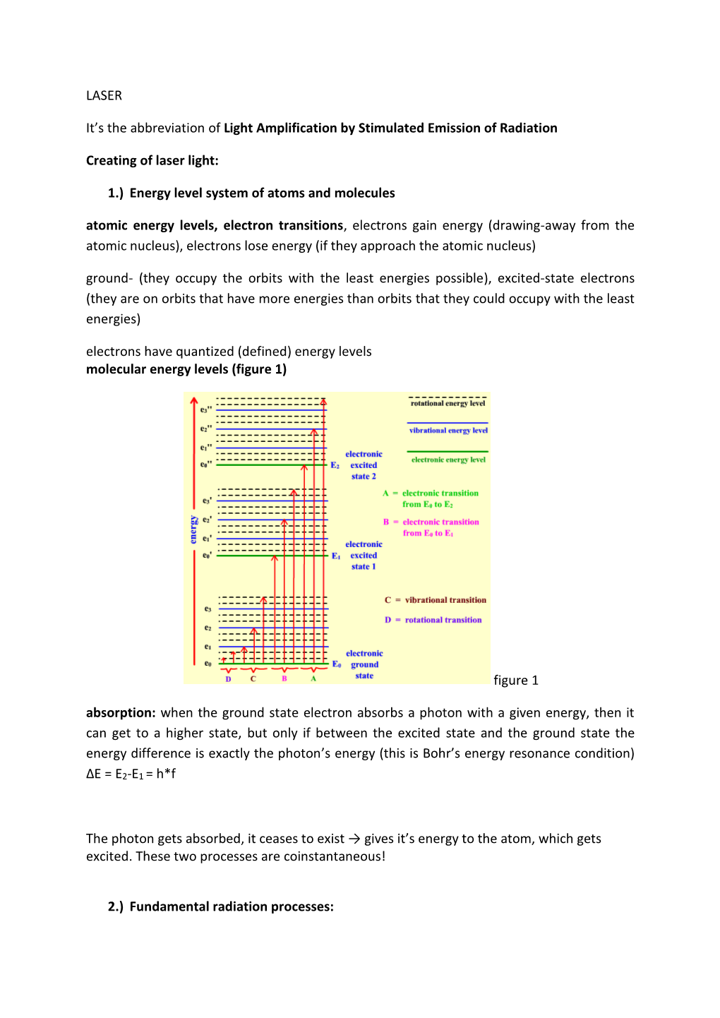 LASER It's the Abbreviation of Light Amplification by Stimulated Emission of Radiation Creating of Laser Light