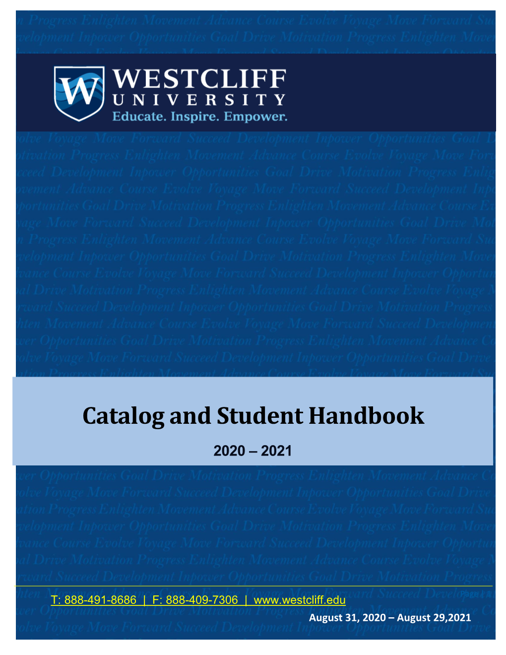 Catalog and Student Handbook 2020 – 2021