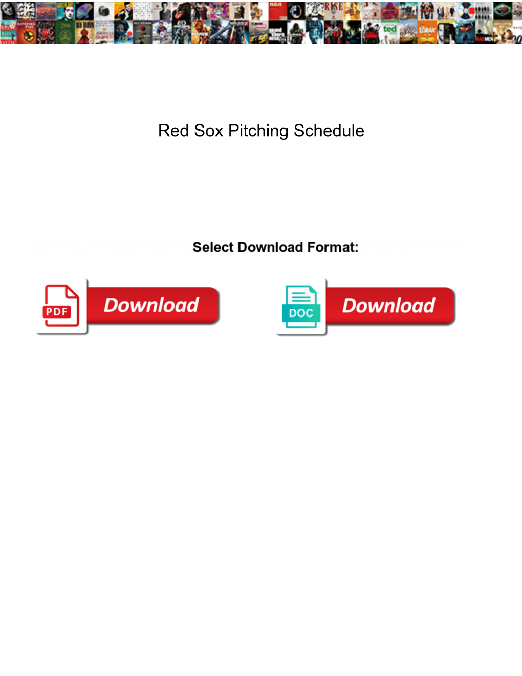 Red Sox Pitching Schedule