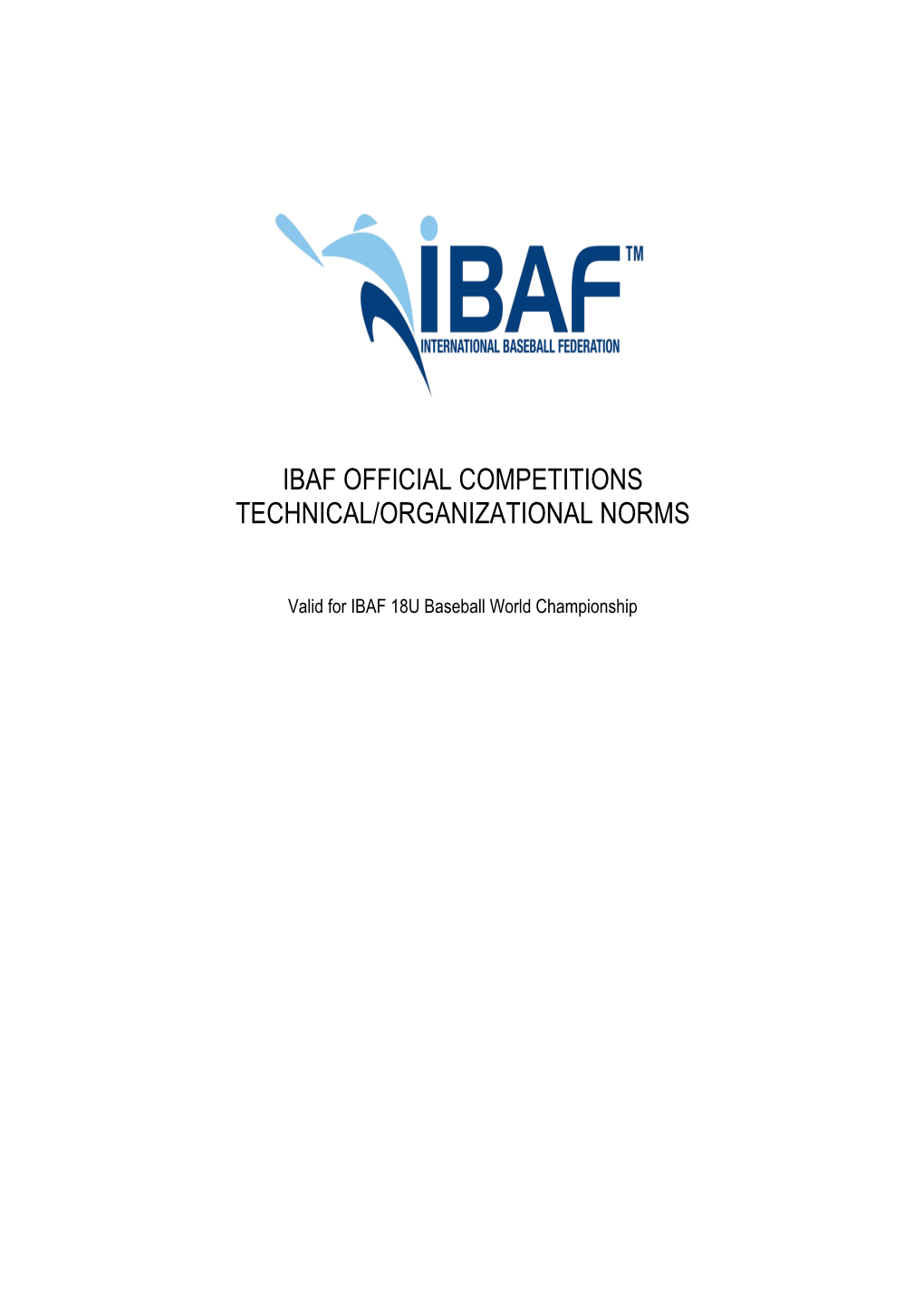 Ibaf Official Competitions Technical/Organizational Norms