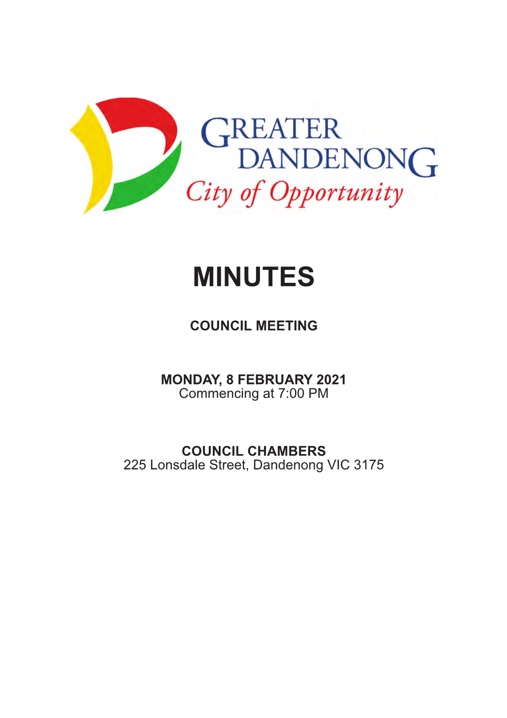 Council Meeting Minutes 8 February 2021