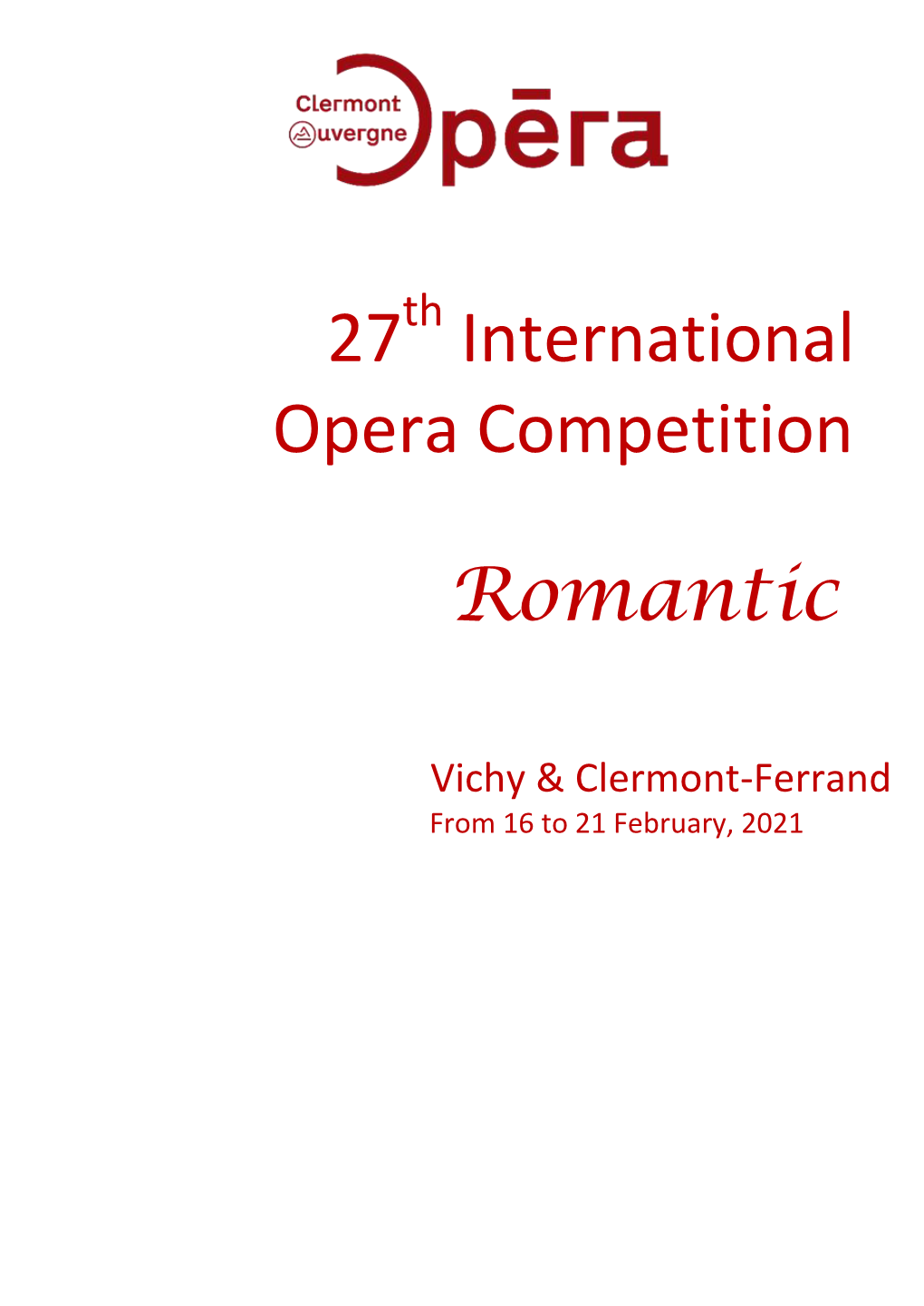 27 International Opera Competition Romantic