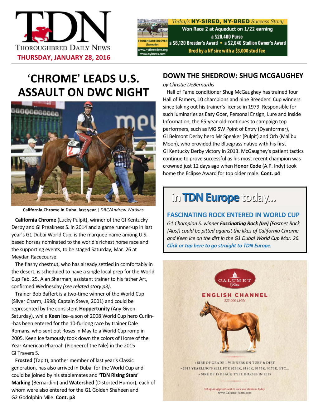 Chrome= Leads U.S. Assault on Dwc Night