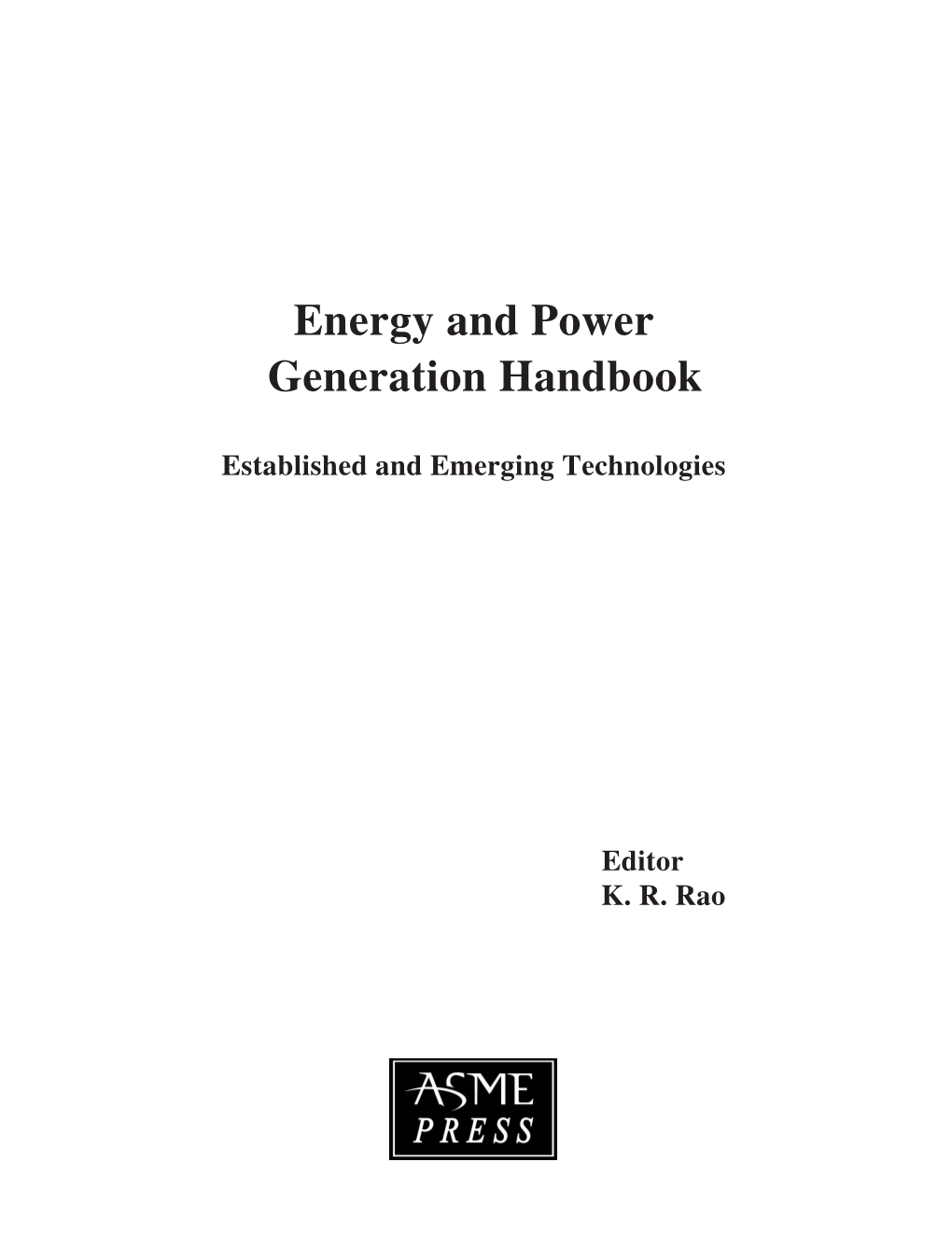 Energy and Power Generation Handbook