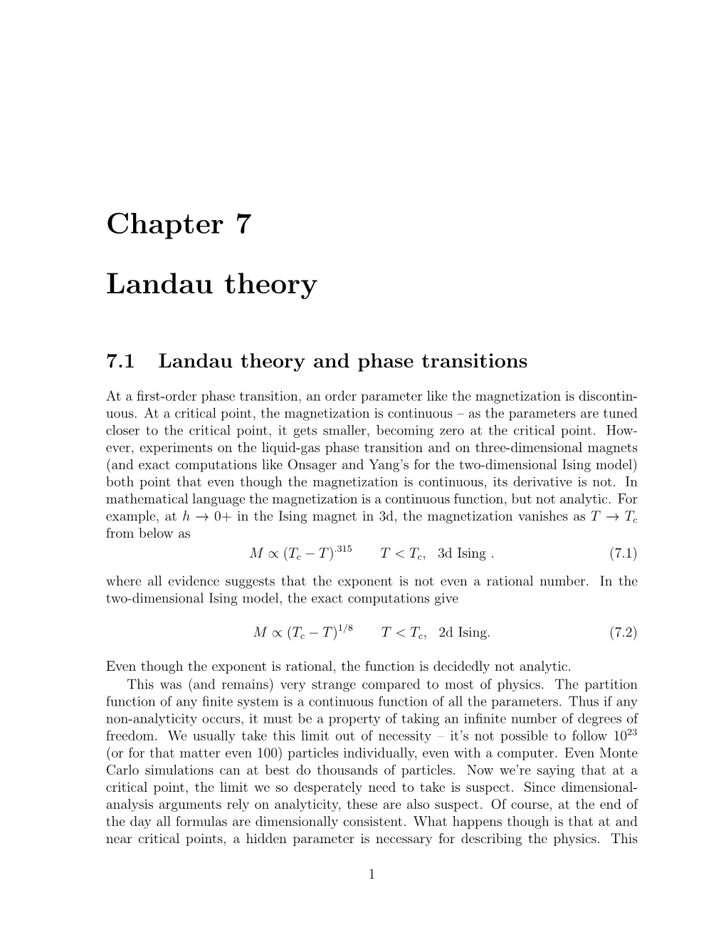 Chapter 7 Landau Theory