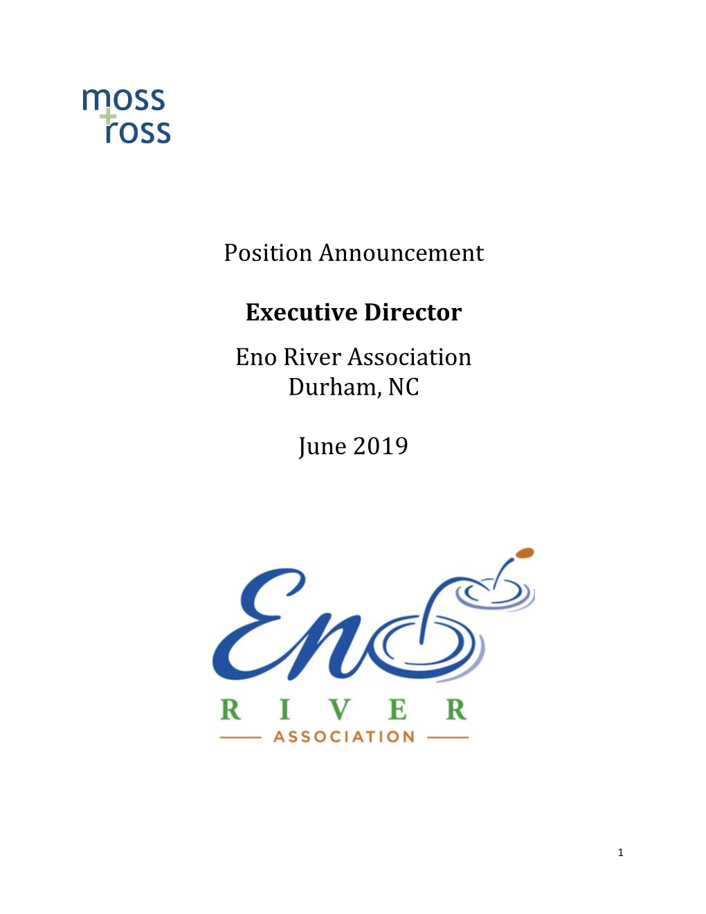 Position Announcement Executive Director Eno River Association