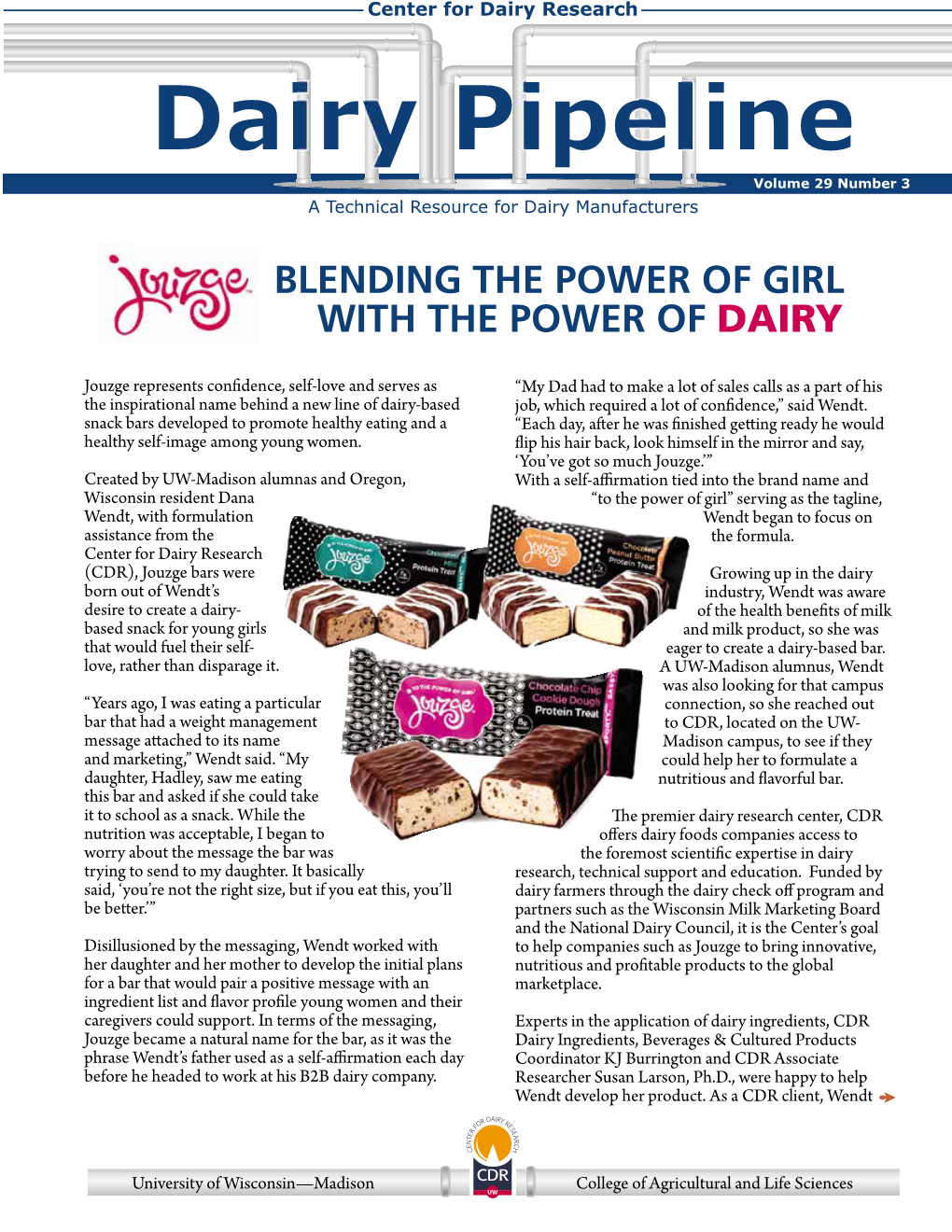 Dairy Pipeline Volume 29 Number 3 a Technical Resource for Dairy Manufacturers